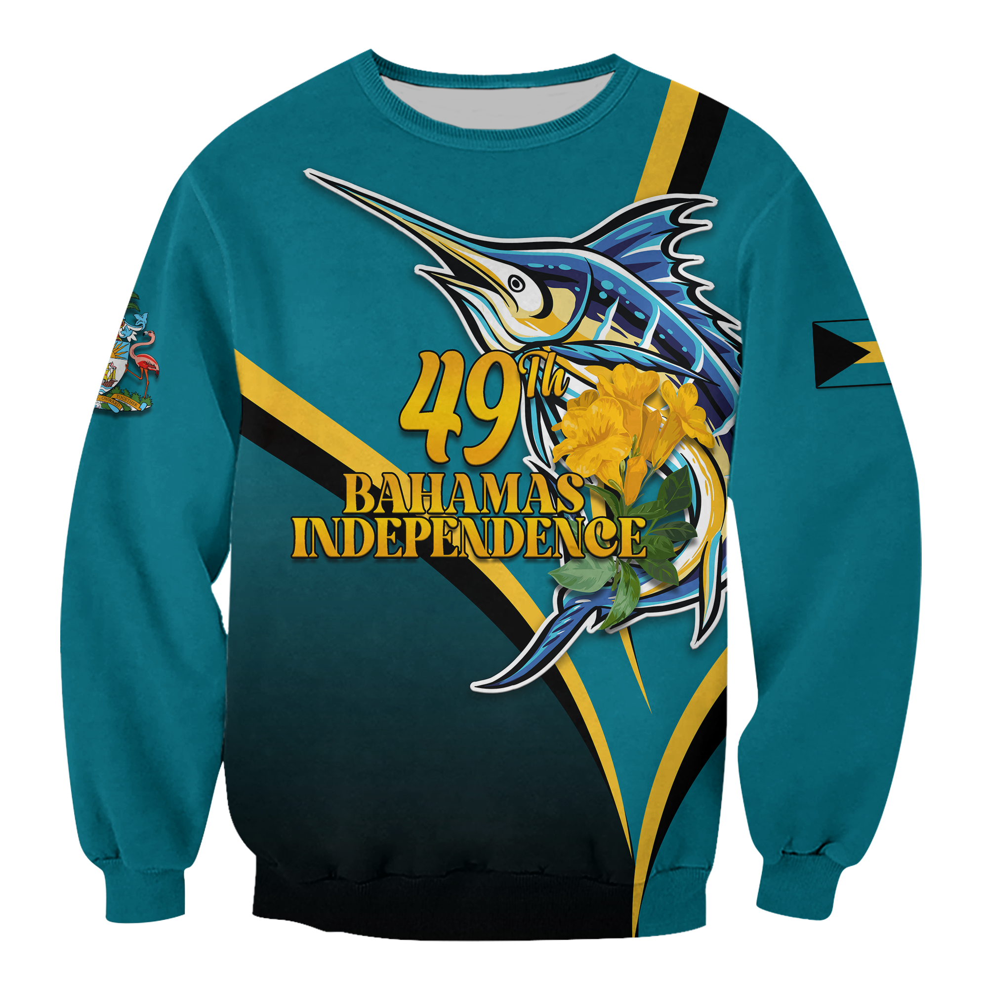 The Bahamas 49th Anniversary Independence Day Blue Marlin Sweatshirt LT12 - Wonder Print Shop