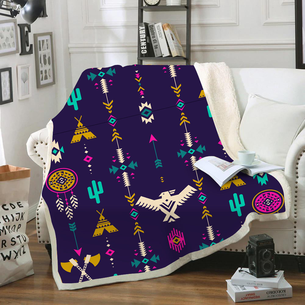 thunderbird-pattern-blue-blanket