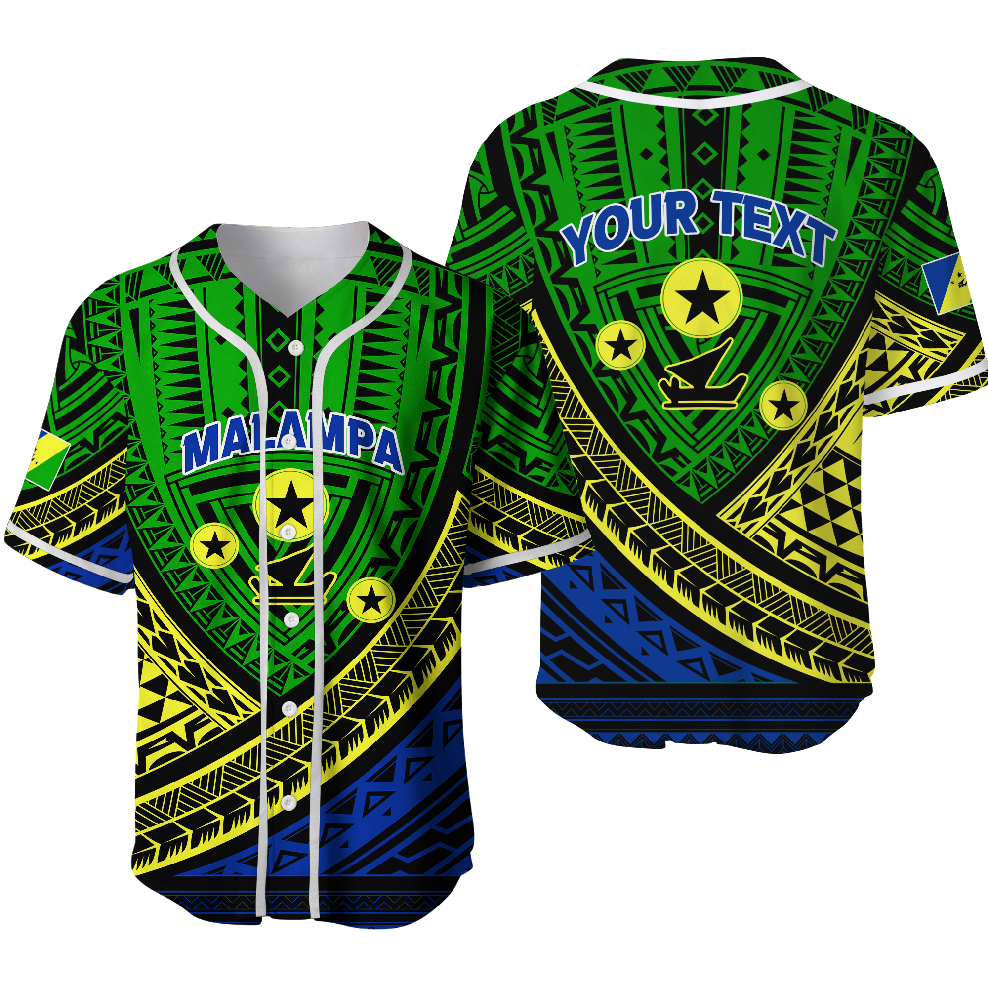 Custom Personalised Vanuatu Malampa Province Tribal Pattern Baseball Jersey - LT12 - Wonder Print Shop