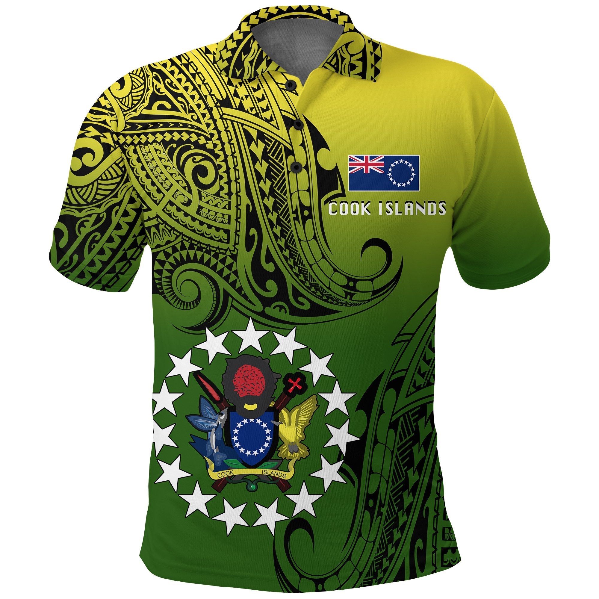 Cook Islands Patterns With Polo Shirt Coat Of Arms LT20 - Wonder Print Shop