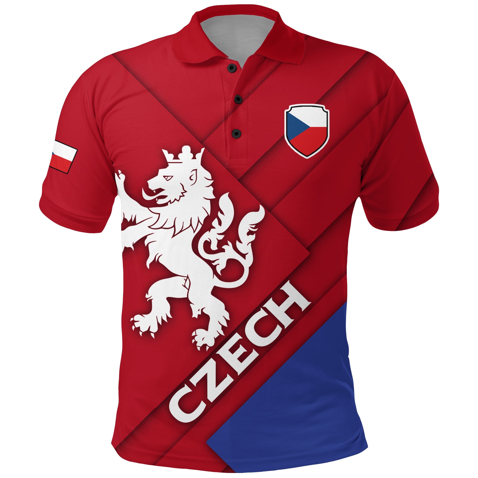 Czech Republic Euro Polo Shirt Flag Style LT12 - Wonder Print Shop