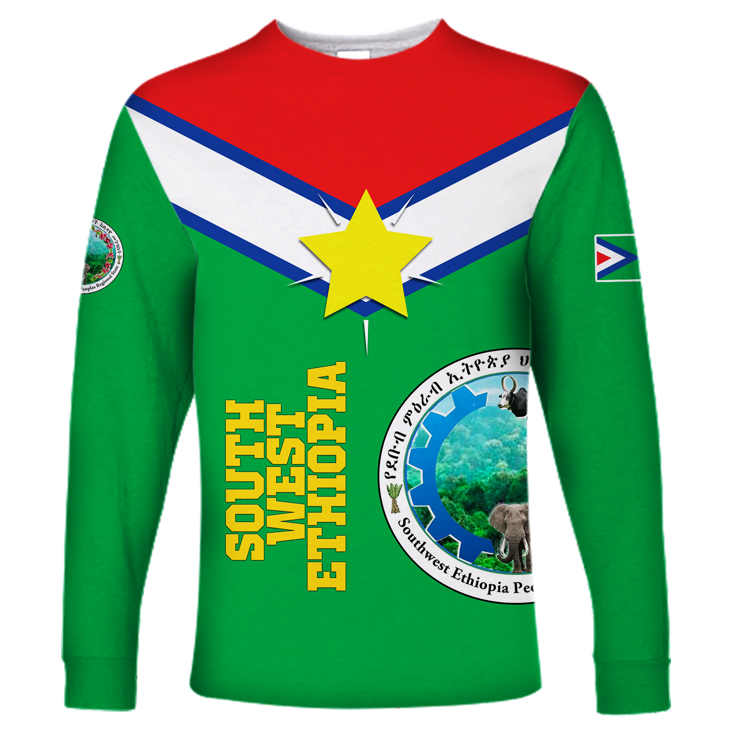 South West Ethiopia Pride Long Sleeve Shirt LT12 - Wonder Print Shop