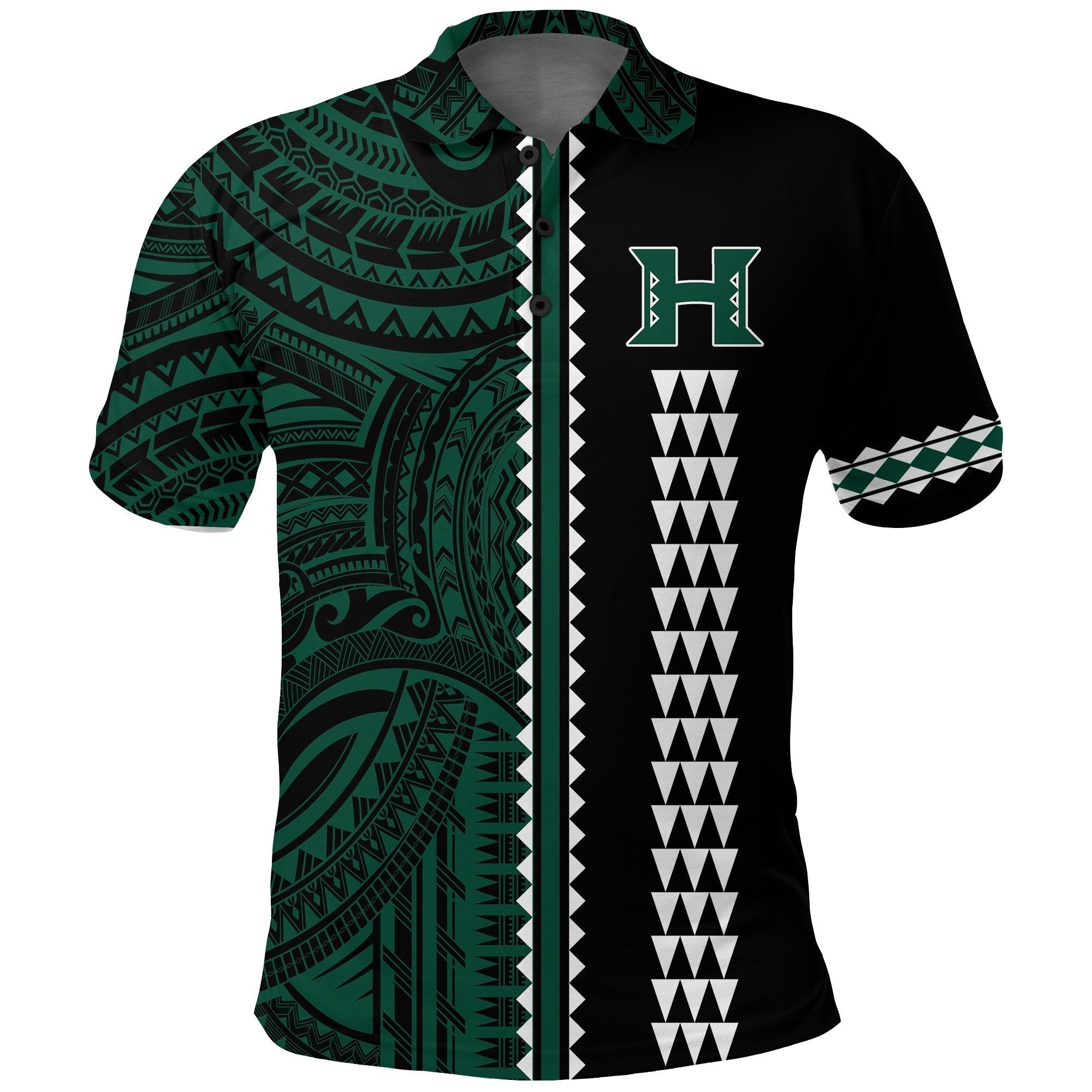 Hawaii Kakau Warrior Football Polo Shirt LT12 - Wonder Print Shop