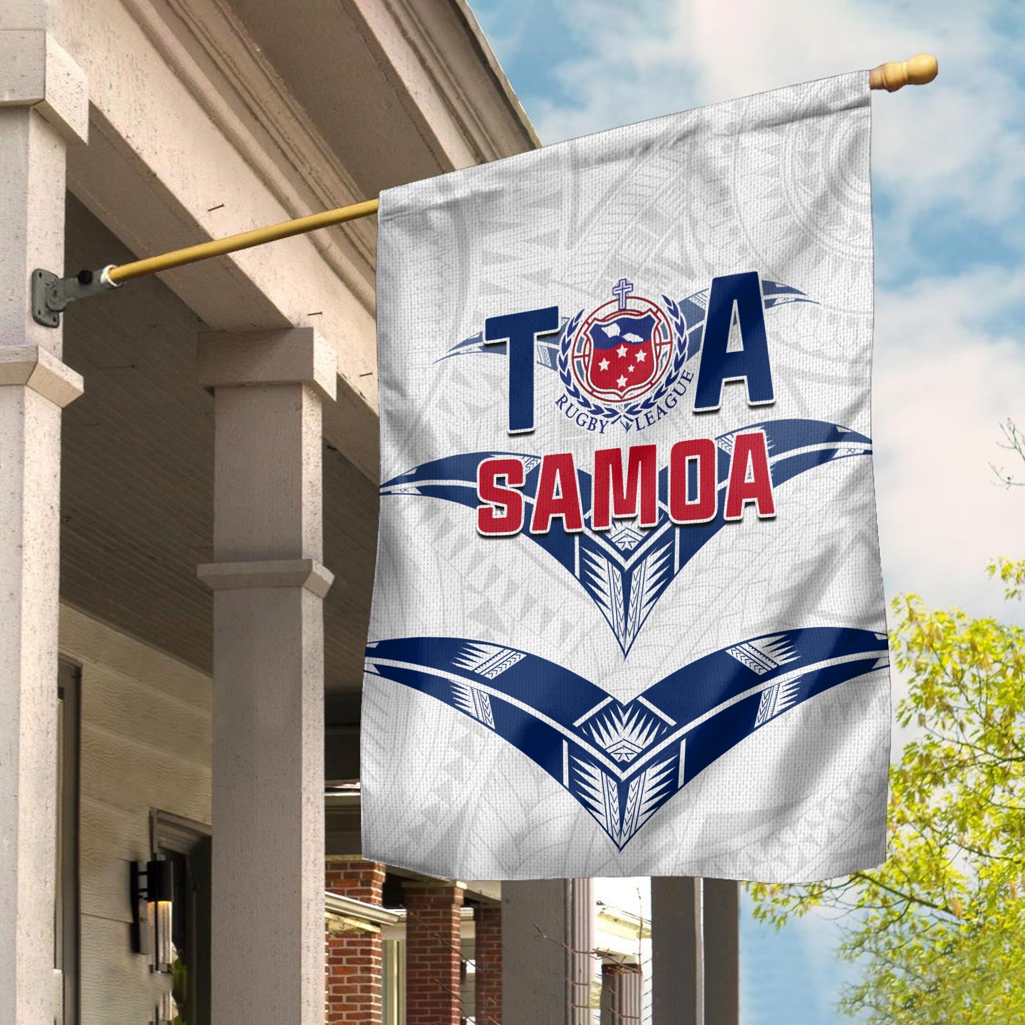 Toa Samoa Rugby Flag Siamupini Proud White Ver.01 LT13 - Wonder Print Shop