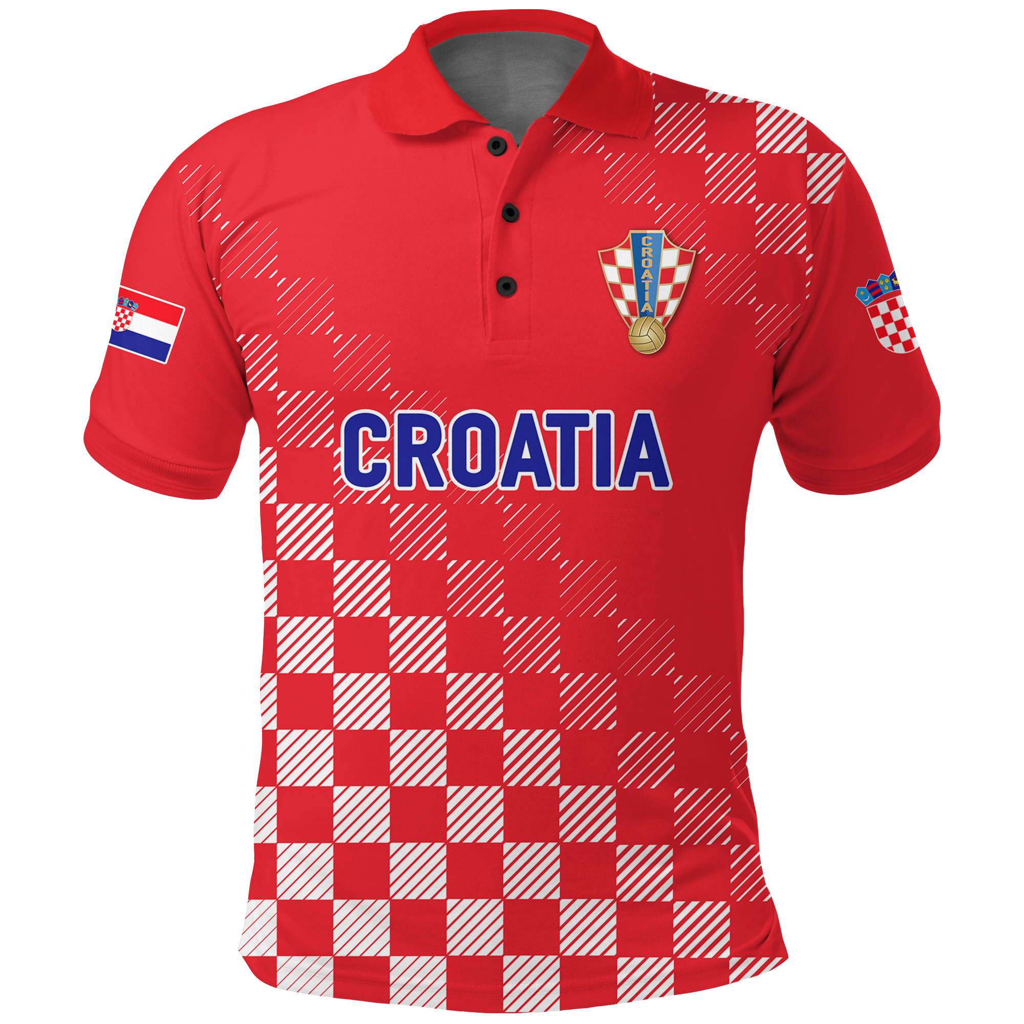 (Custom Personalised) Croatia Football World Cup 2022 Champions Pride Polo Shirt Red