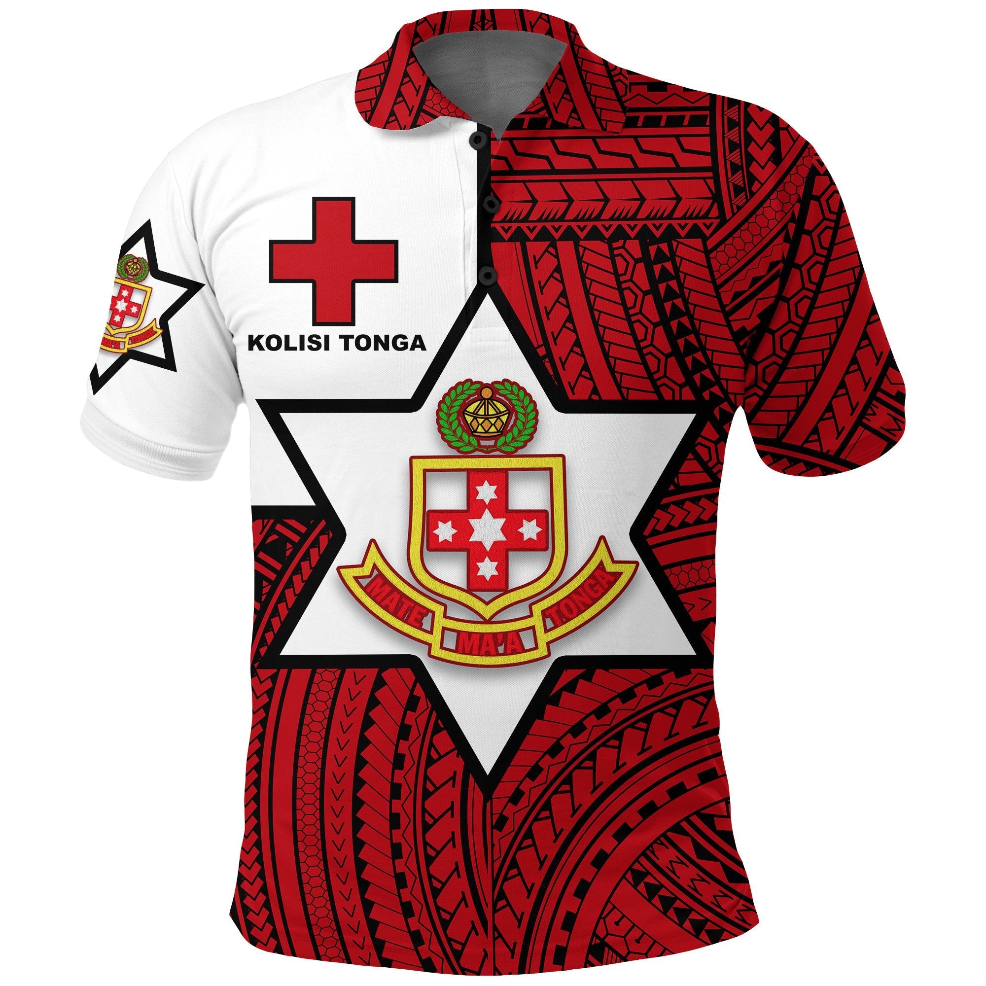 Kolisi Tonga Polo Shirt Mate Maa Tonga Red Original LT20 - Wonder Print Shop