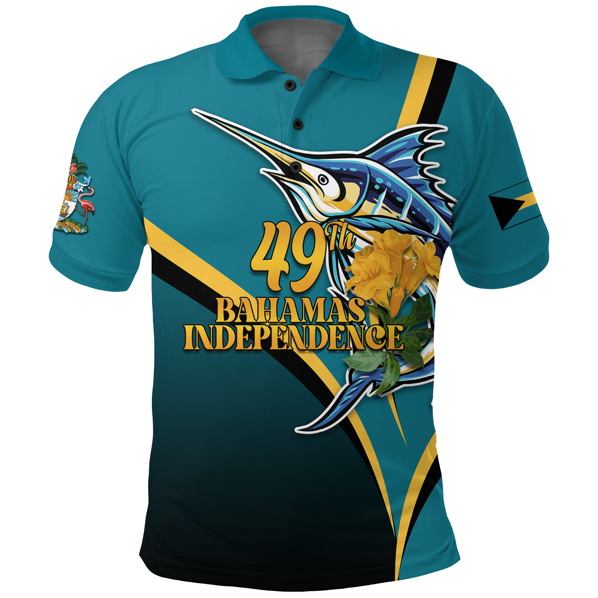 The Bahamas 49th Anniversary Independence Day Blue Marlin Polo Shirt LT12 - Wonder Print Shop