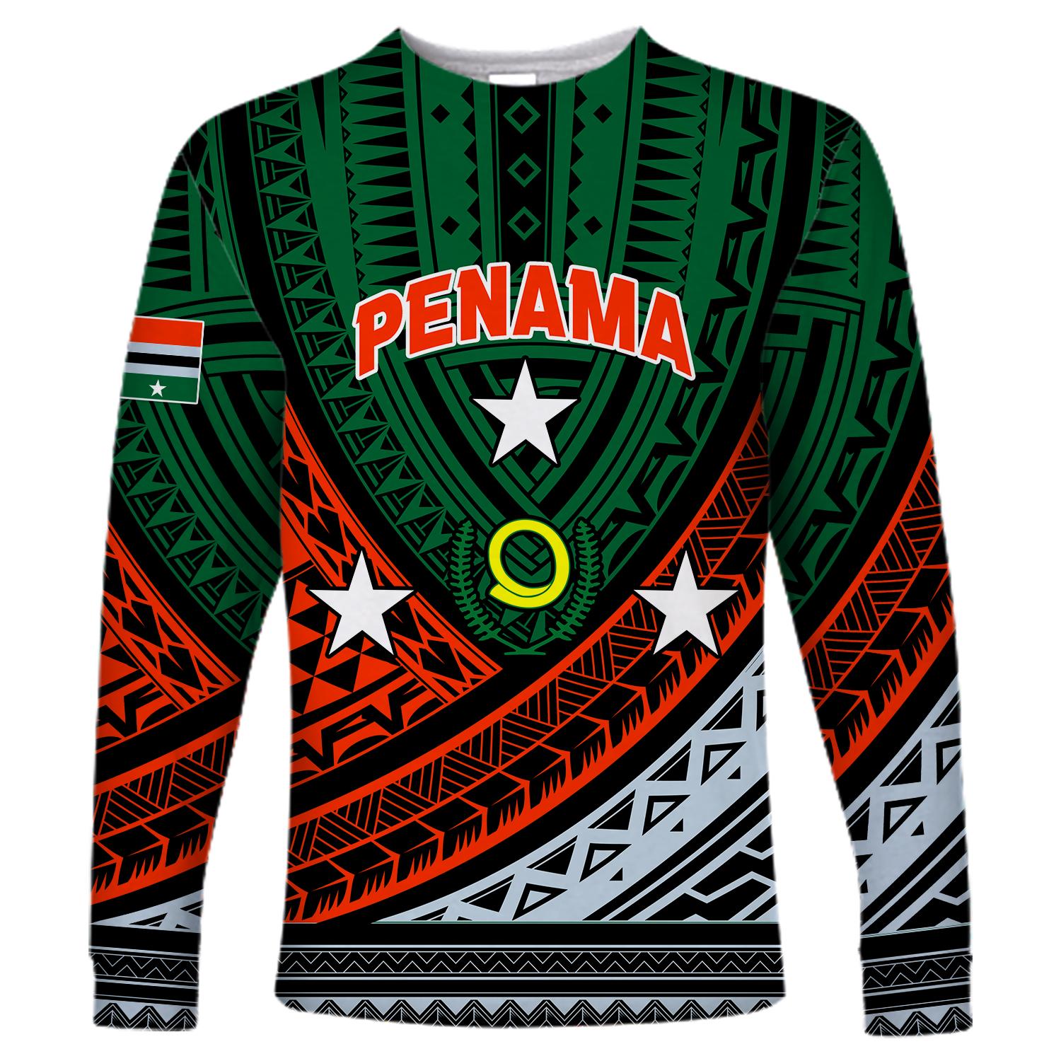 Custom Personalised Vanuatu Penama Province Tribal Pattern Long Sleeve Shirt LT12 - Wonder Print Shop