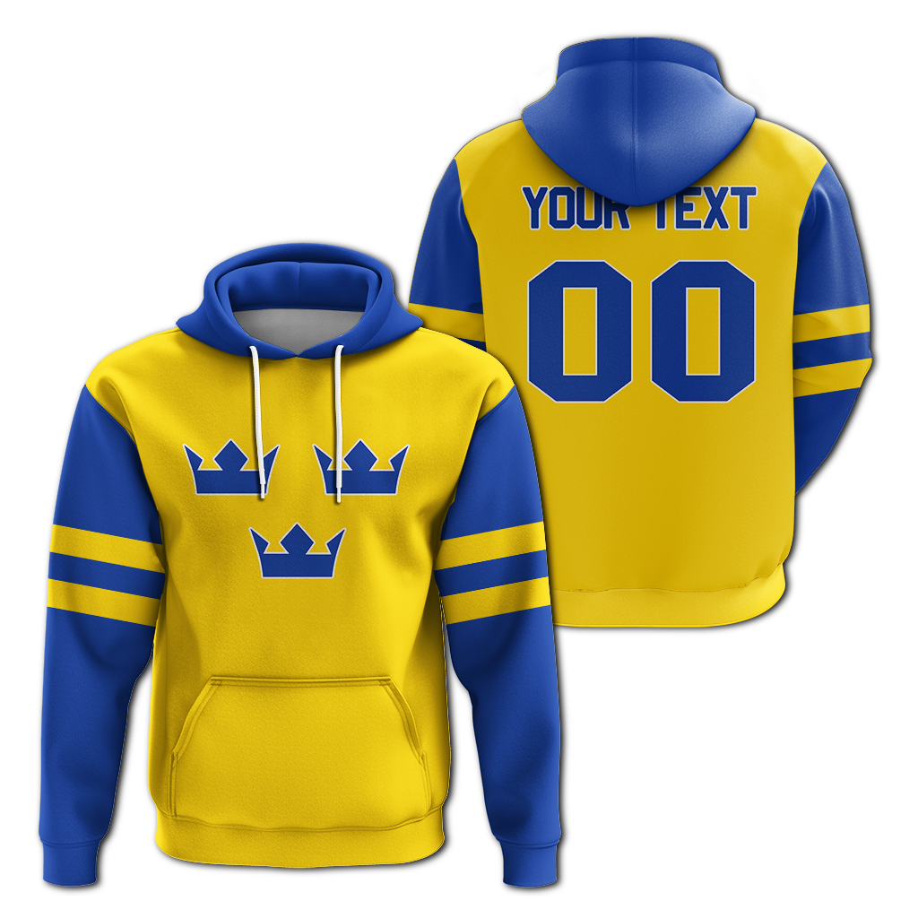 Custom Sweden Hockey Pride Hoodie LT12 - Wonder Print Shop