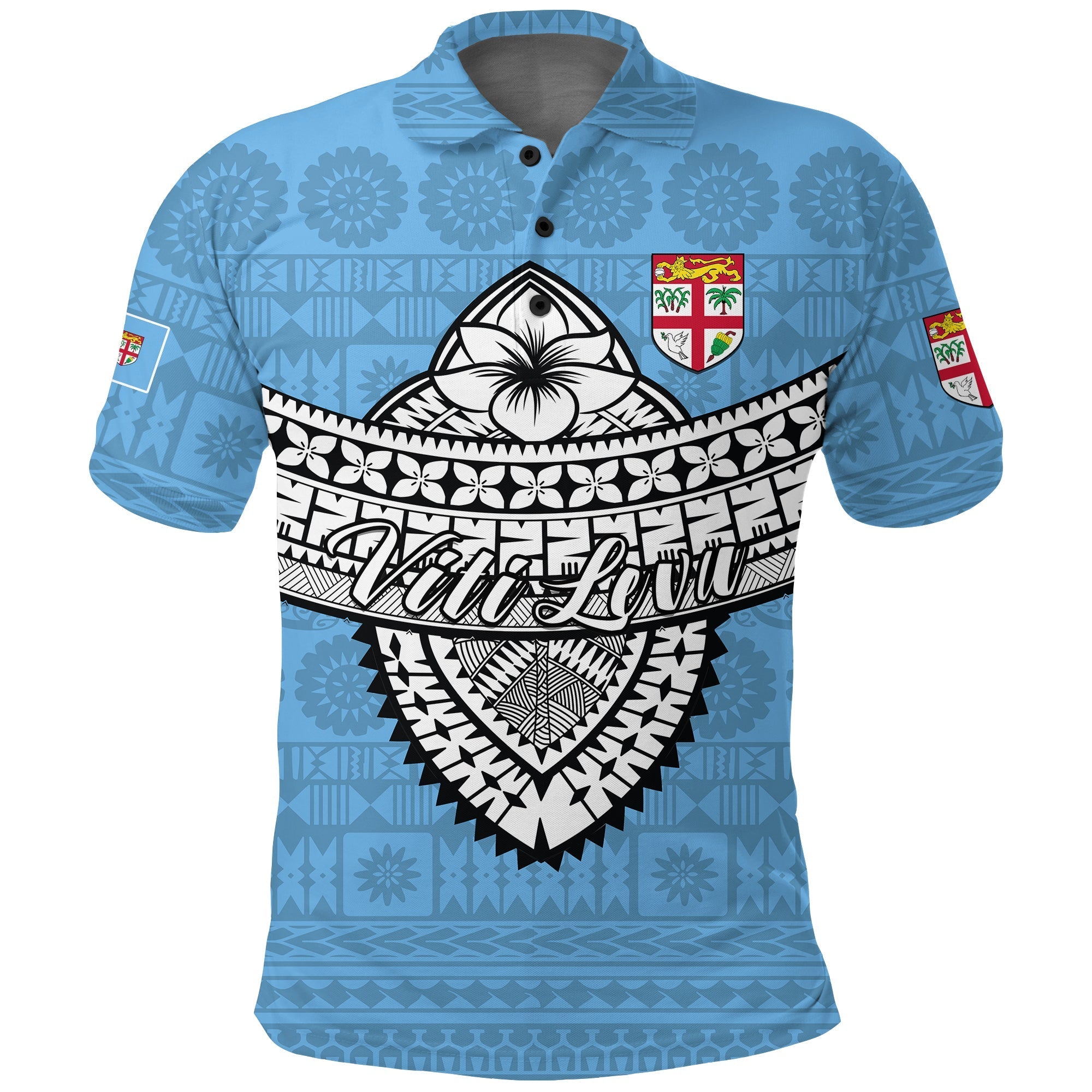 Custom Fiji Viti Levu Tapa Tribal Polo Shirt LT12 - Wonder Print Shop