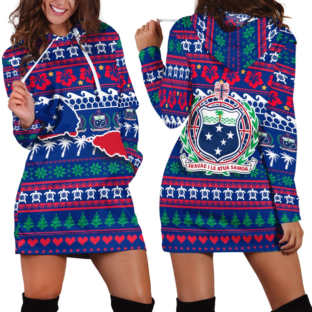 Samoa Christmas Hoodie Dress Ugly Christmas LT12 - Wonder Print Shop