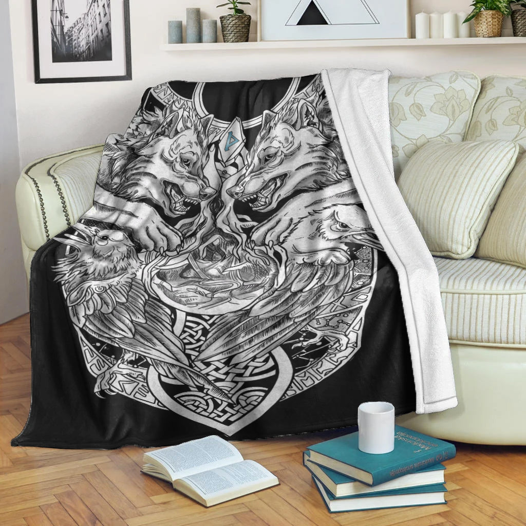 viking-premium-blanket-thurisaz-rune-wolf-and-raven-tattoo