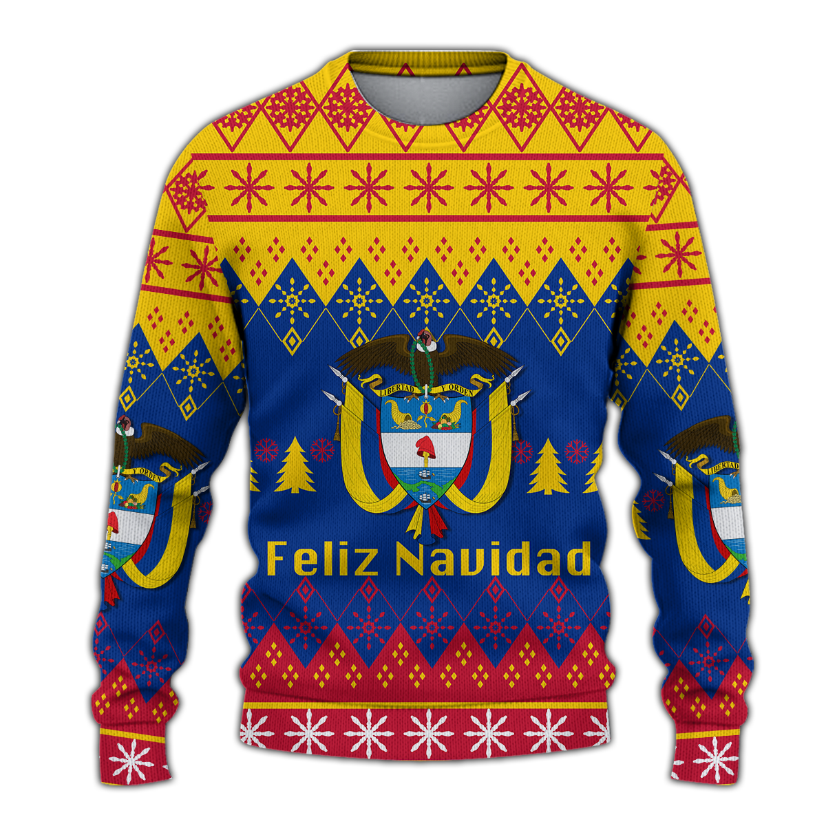 Colombia Christmas Feliz Navidad Ugly Pattern Sweatshirt - LT12 - Wonder Print Shop