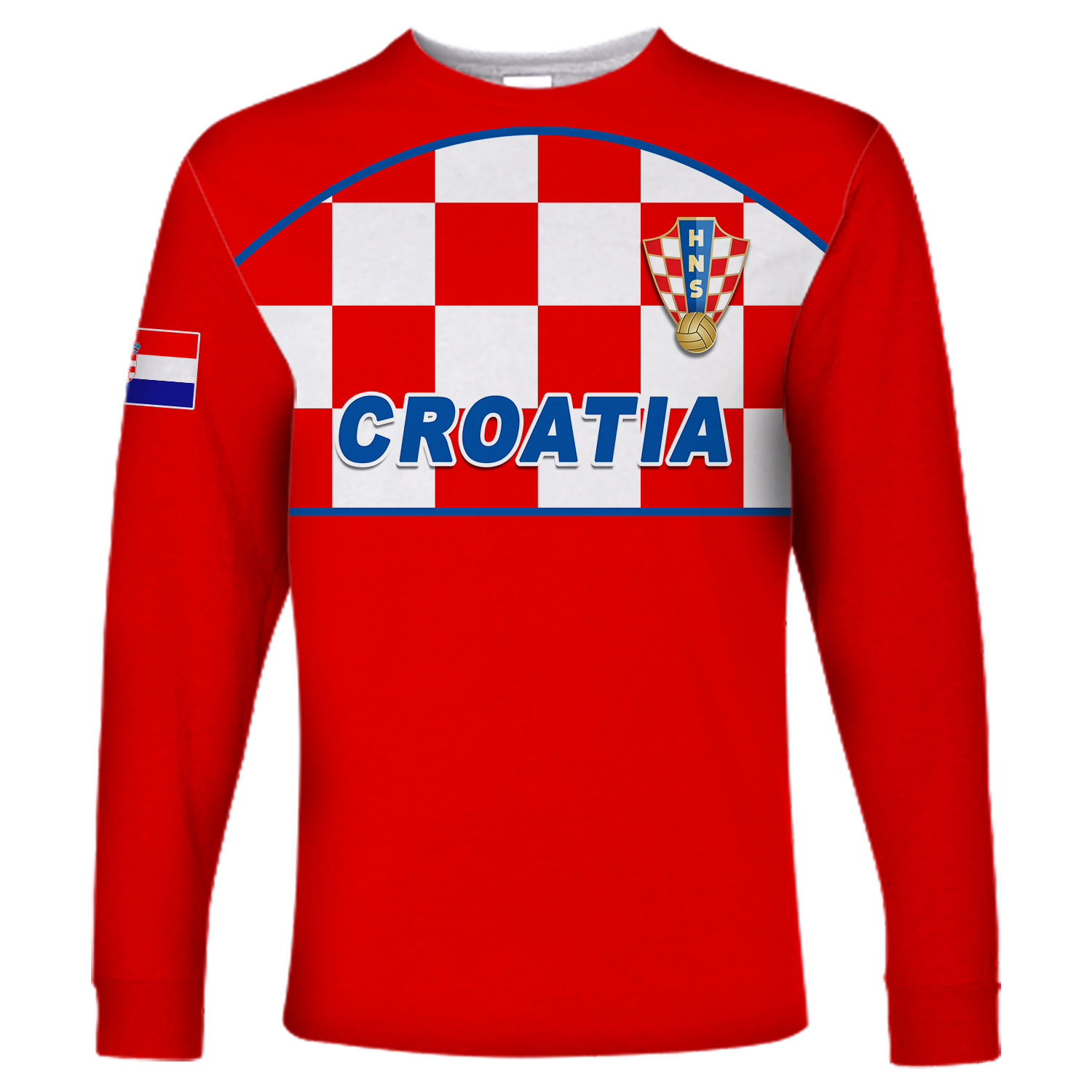 Croatia Football 2022 Checkerboard Long Sleeve Shirt