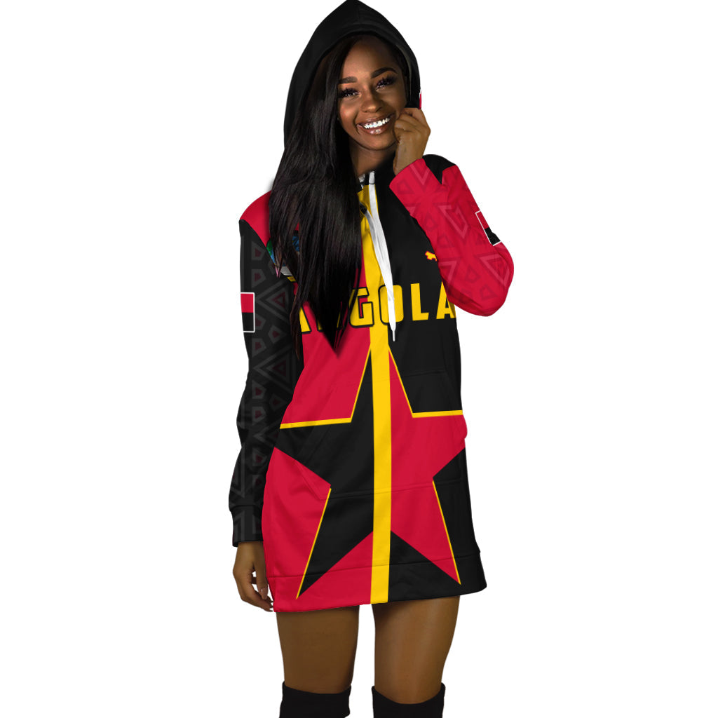 Angola Hoodie Dress Star and Flag Style Sporty LT13 - Wonder Print Shop