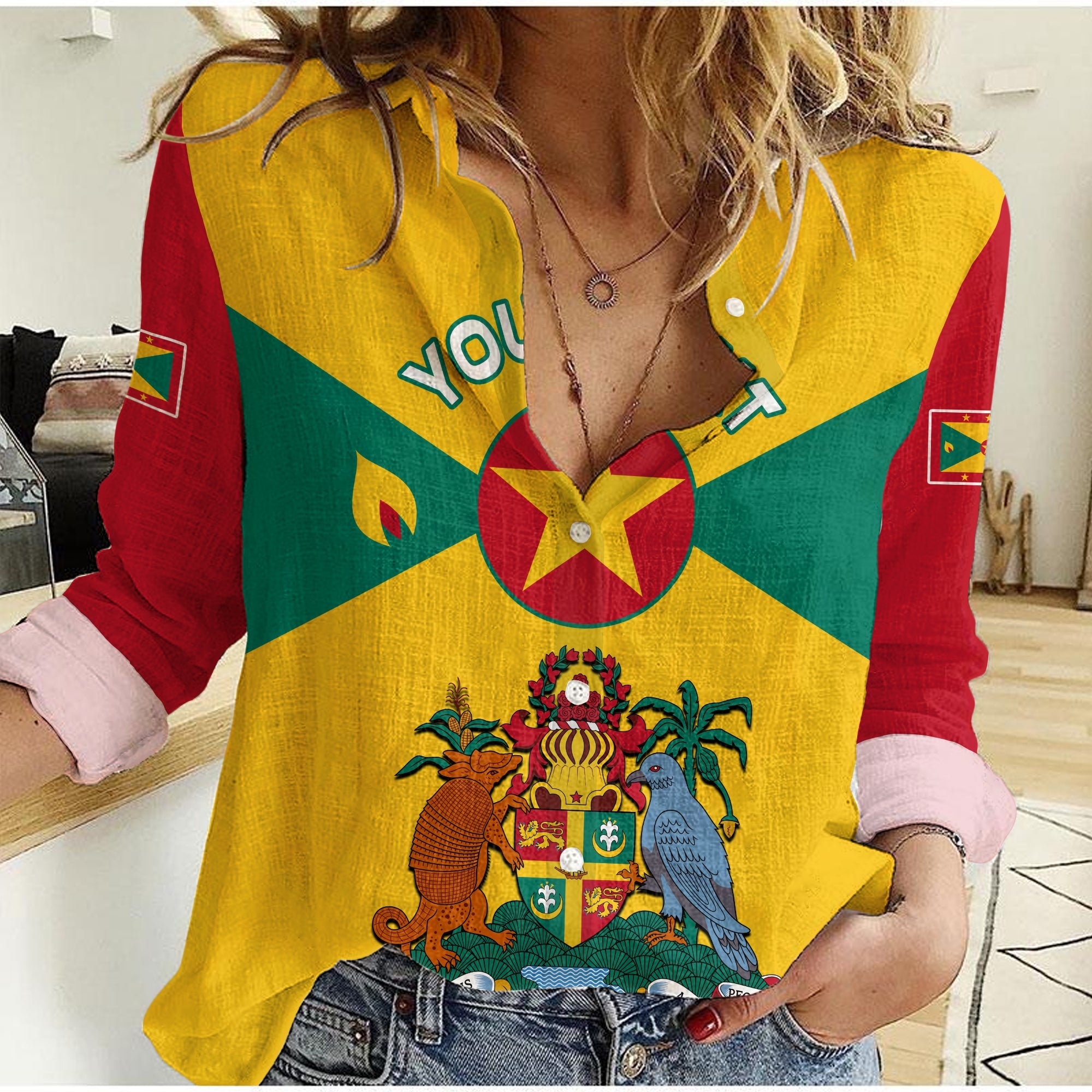 custom-personalised-grenada-women-casual-shirt-power-grenada-mix-coat-of-arms