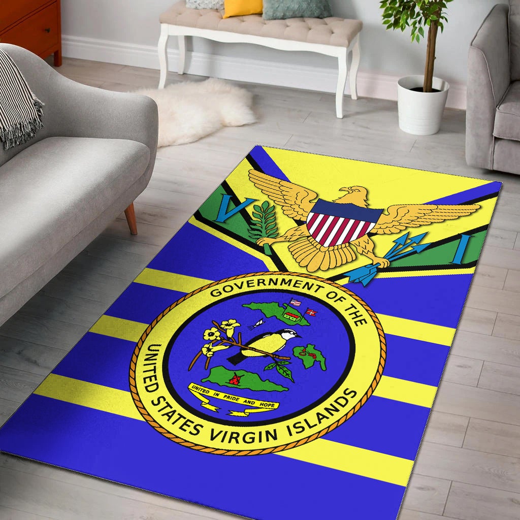 US Virgin Islands Area Rug Egales with Seal LT4 - Wonder Print Shop