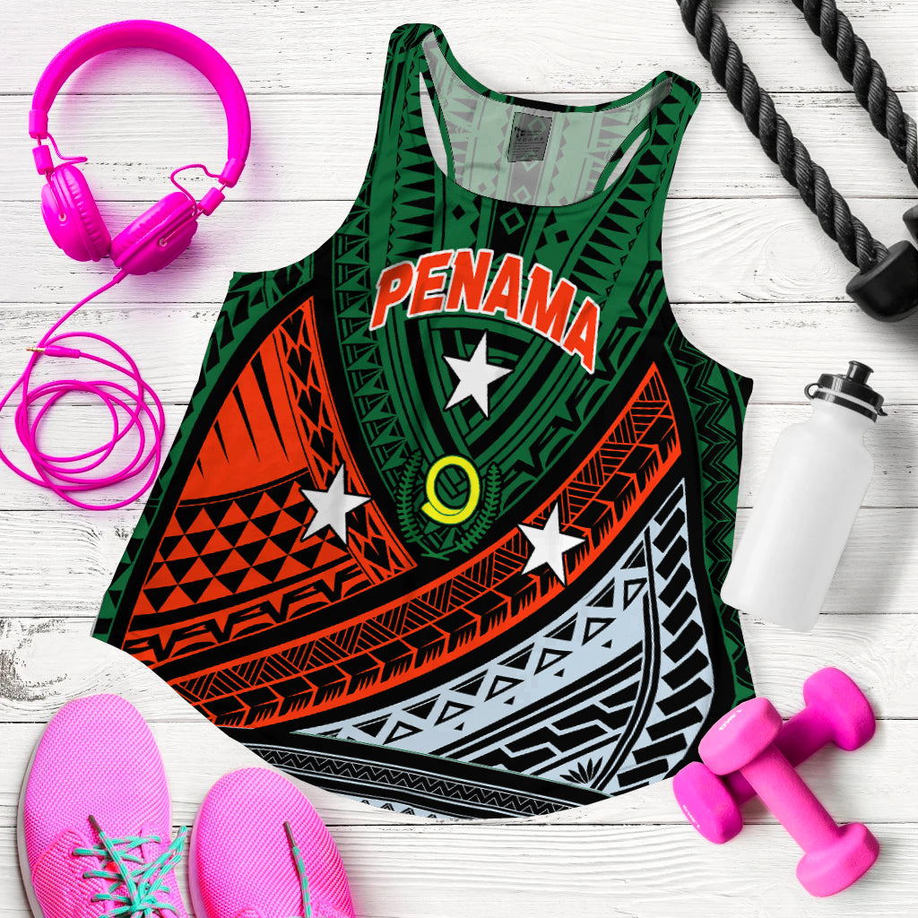 Custom Personalised Vanuatu Penama Province Tribal Pattern Women Tank Top LT12 - Wonder Print Shop