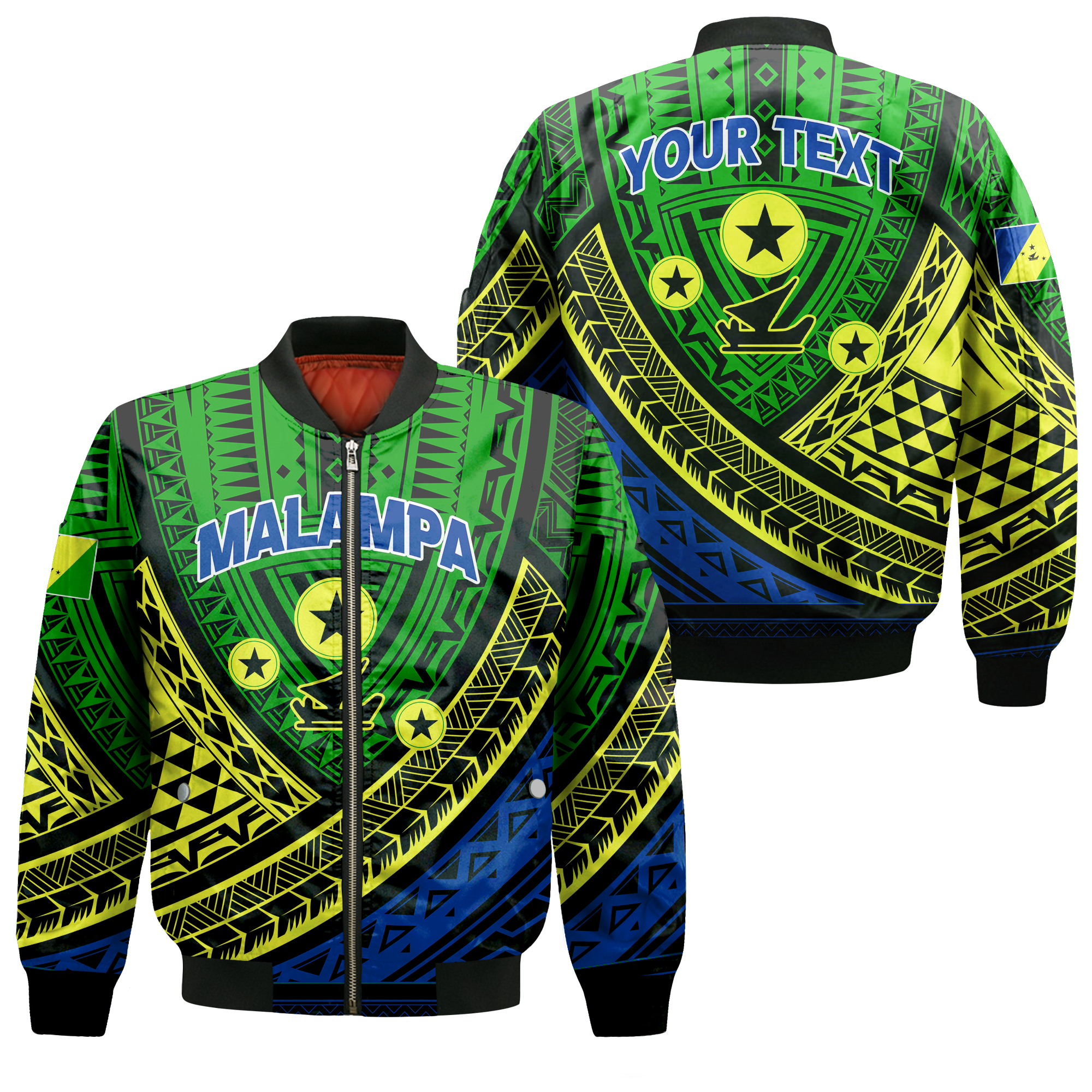 Custom Personalised Vanuatu Malampa Province Tribal Pattern Bomber Jacket LT12 - Wonder Print Shop