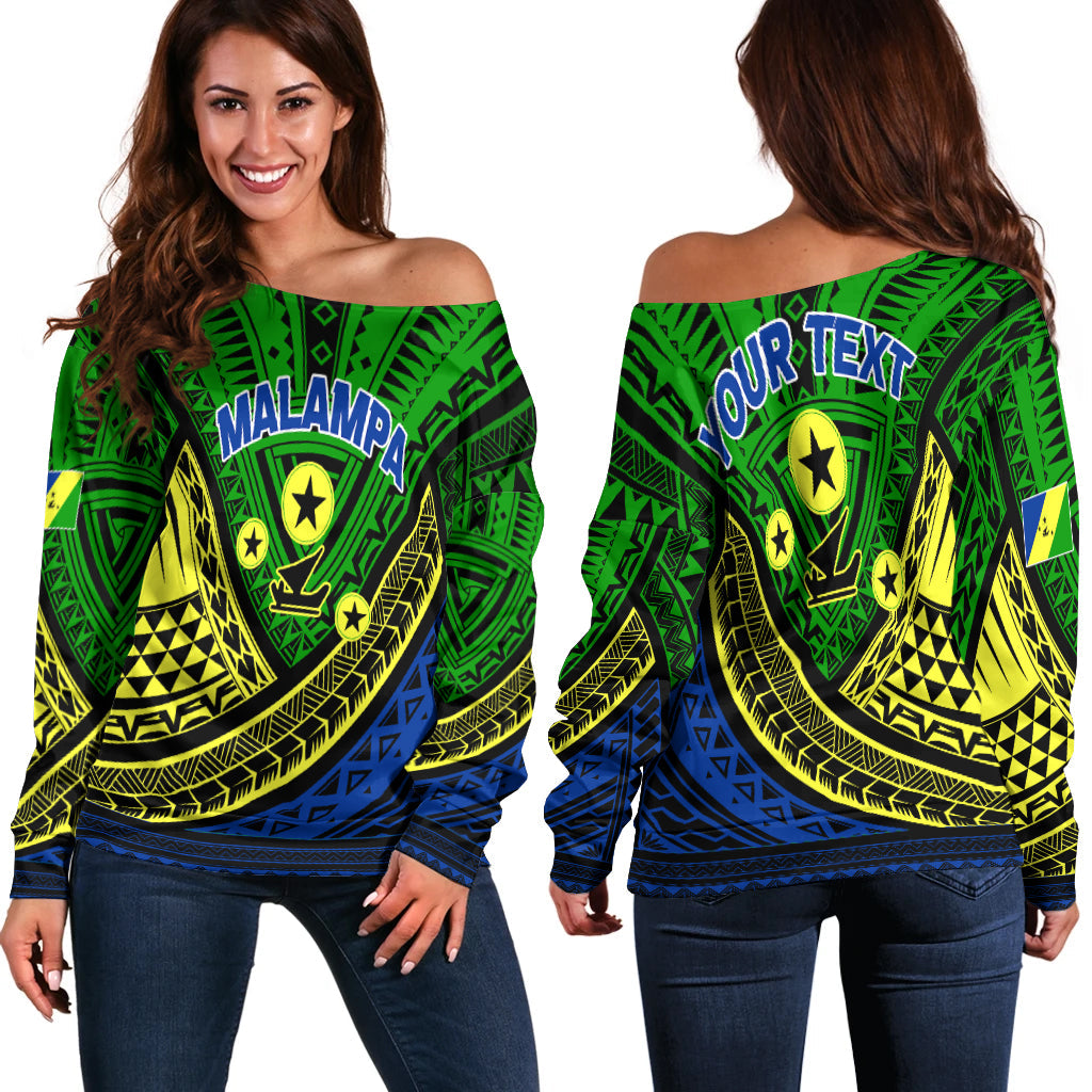 Custom Personalised Vanuatu Malampa Province Tribal Pattern Women Off Shoulder Sweater LT12 - Wonder Print Shop