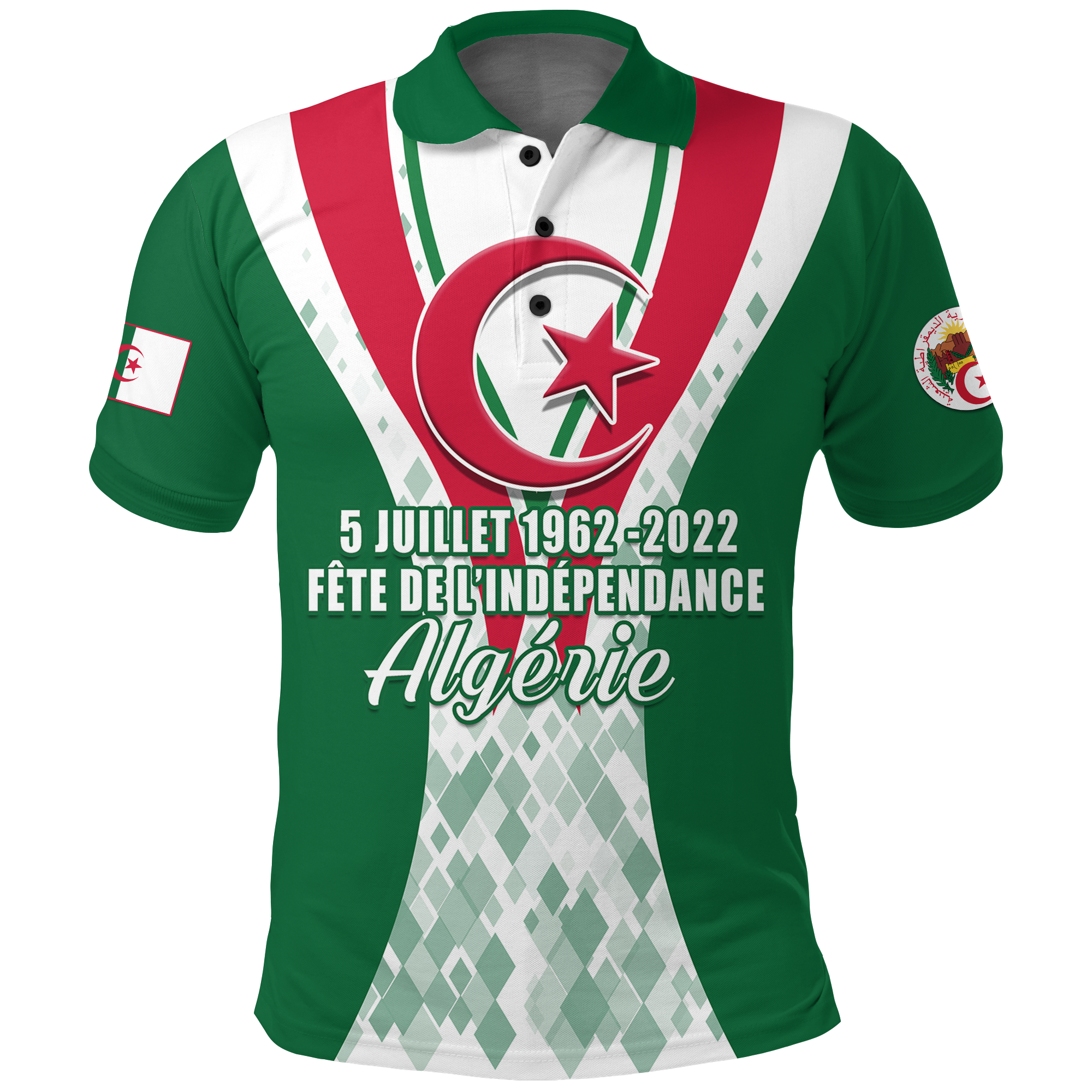 Algeria Polo Shirt Independence Day 5 Juillet 1962 2022 LT12 - Wonder Print Shop