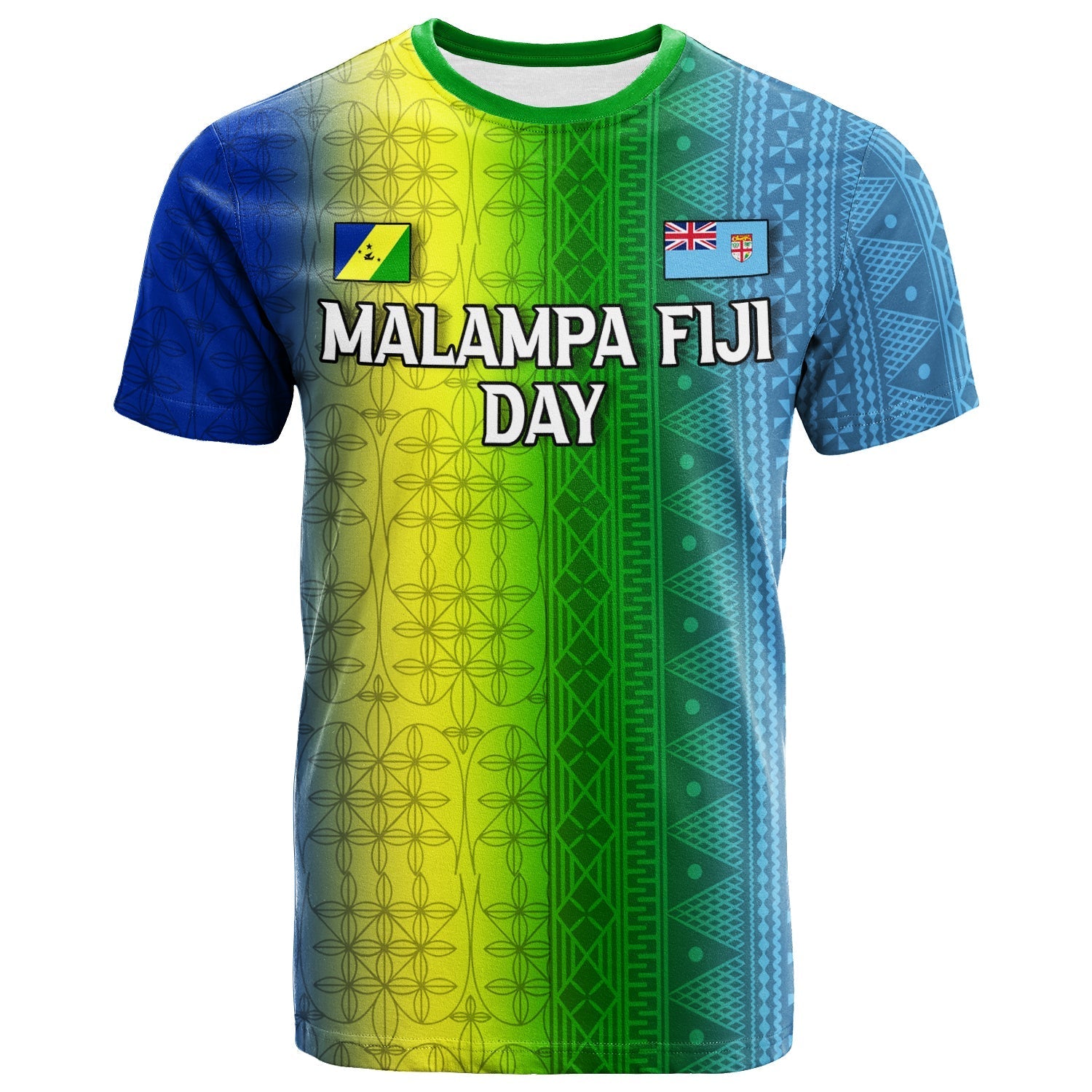 Custom Vanuatu Malampa Fiji Day T Shirt Flag Version LT12 - Wonder Print Shop