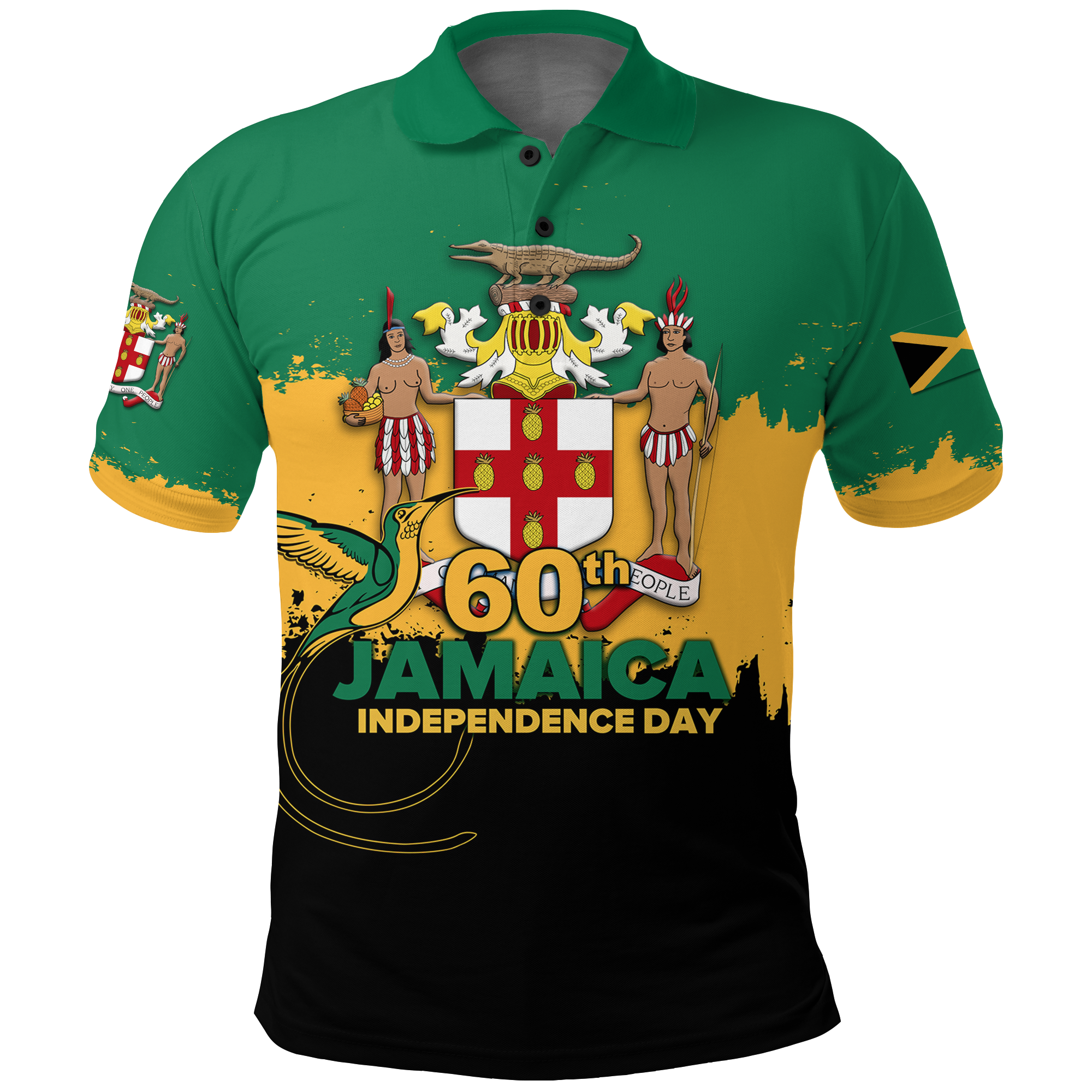 Jamaica 60th Anniversary Polo Shirt Independence Day LT12 - Wonder Print Shop