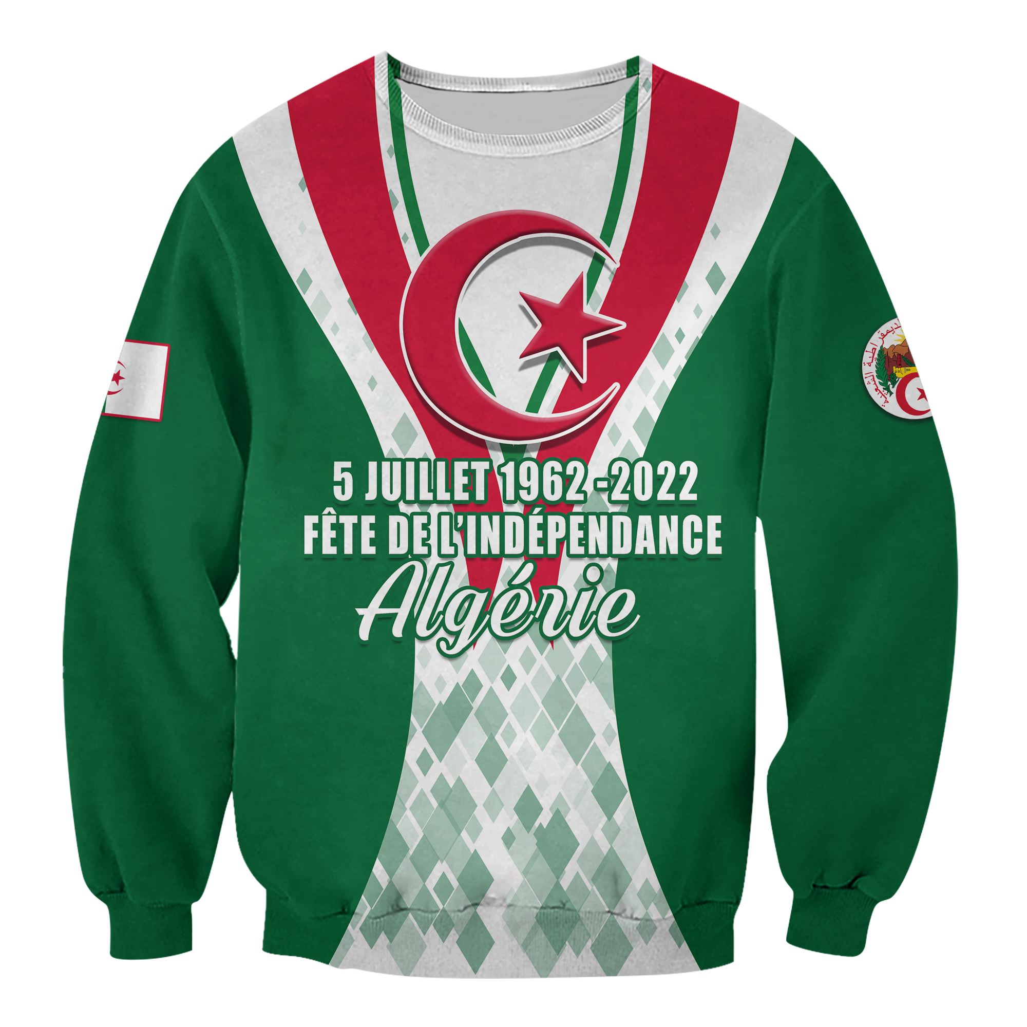 Algeria Independence Day 5 Juillet 1962 - 2022 Sweatshirt LT12 - Wonder Print Shop