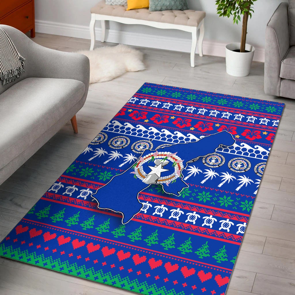 Northern Mariana Islands Christmas Area Rug Ugly Christmas LT12 - Wonder Print Shop