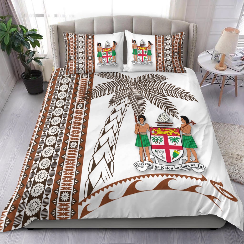 Fiji Bedding Set - Tapa Pattern With Coconut Tree LT12 - Wonder Print Shop