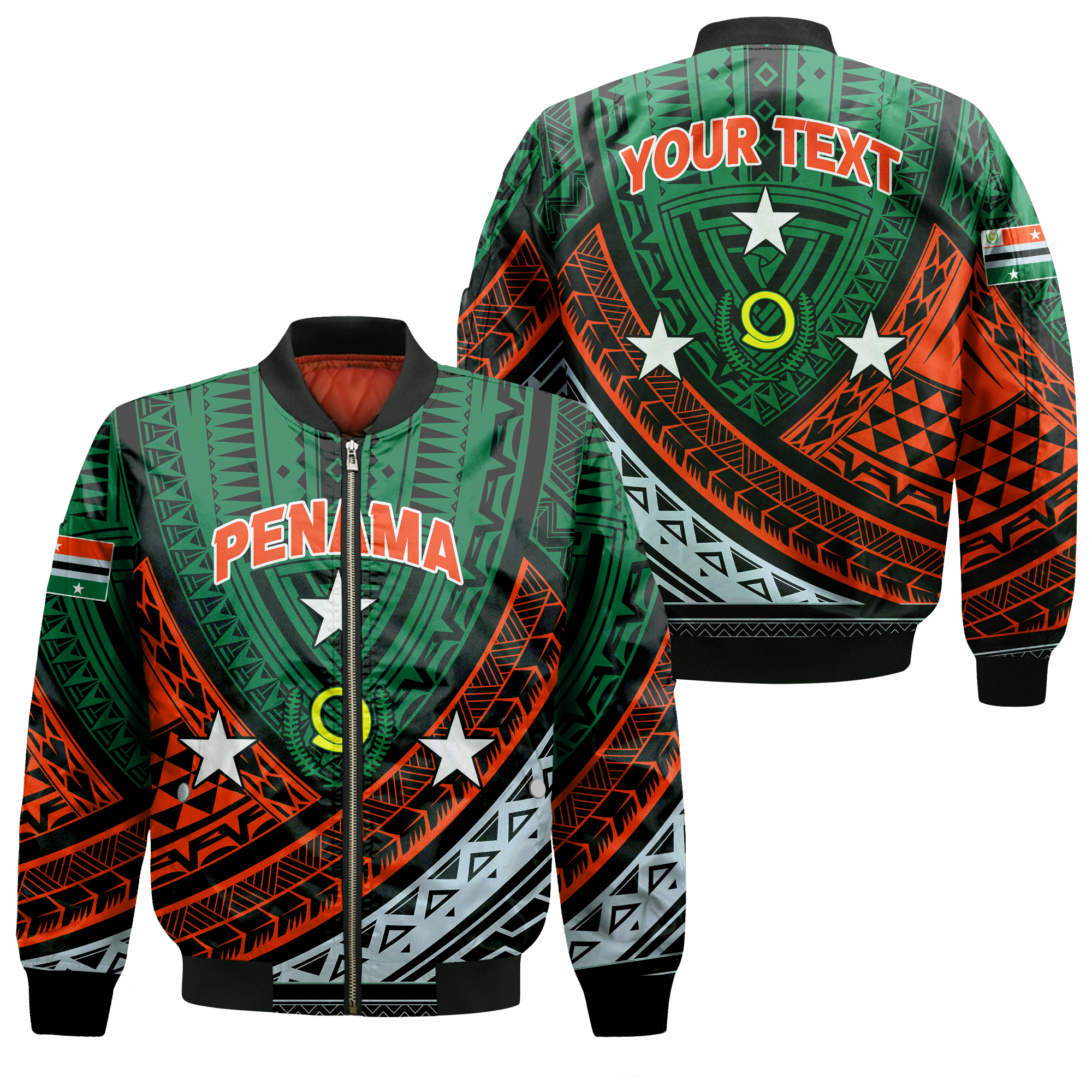 Custom Personalised Vanuatu Penama Province Tribal Pattern Bomber Jacket - LT12 - Wonder Print Shop