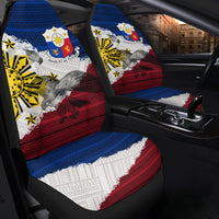 Front car seat covers: Philippine eagle tribal design, blue/red/white accents