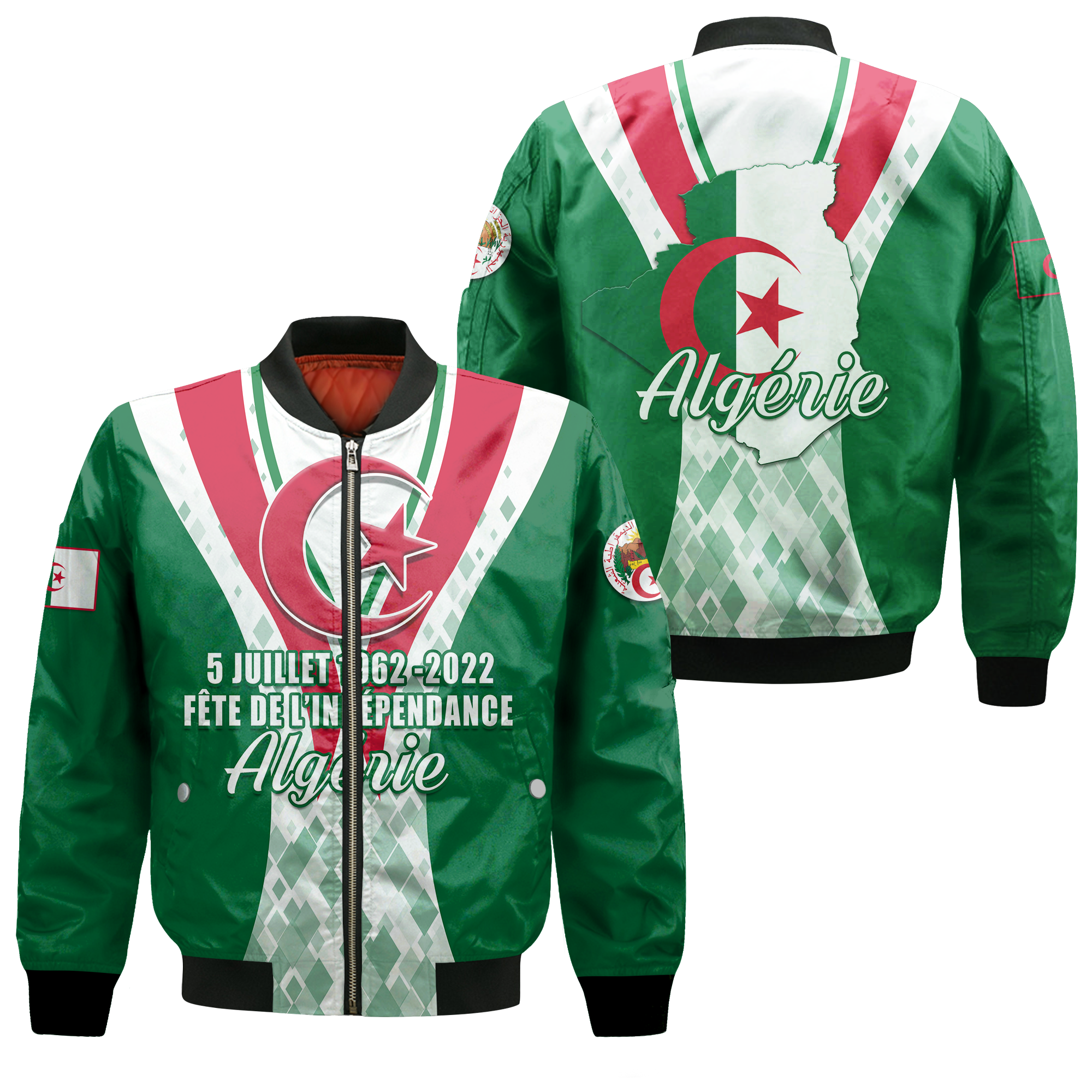 Algeria Independence Day 5 Juillet 1962 - 2022 Bomber Jacket LT12 - Wonder Print Shop