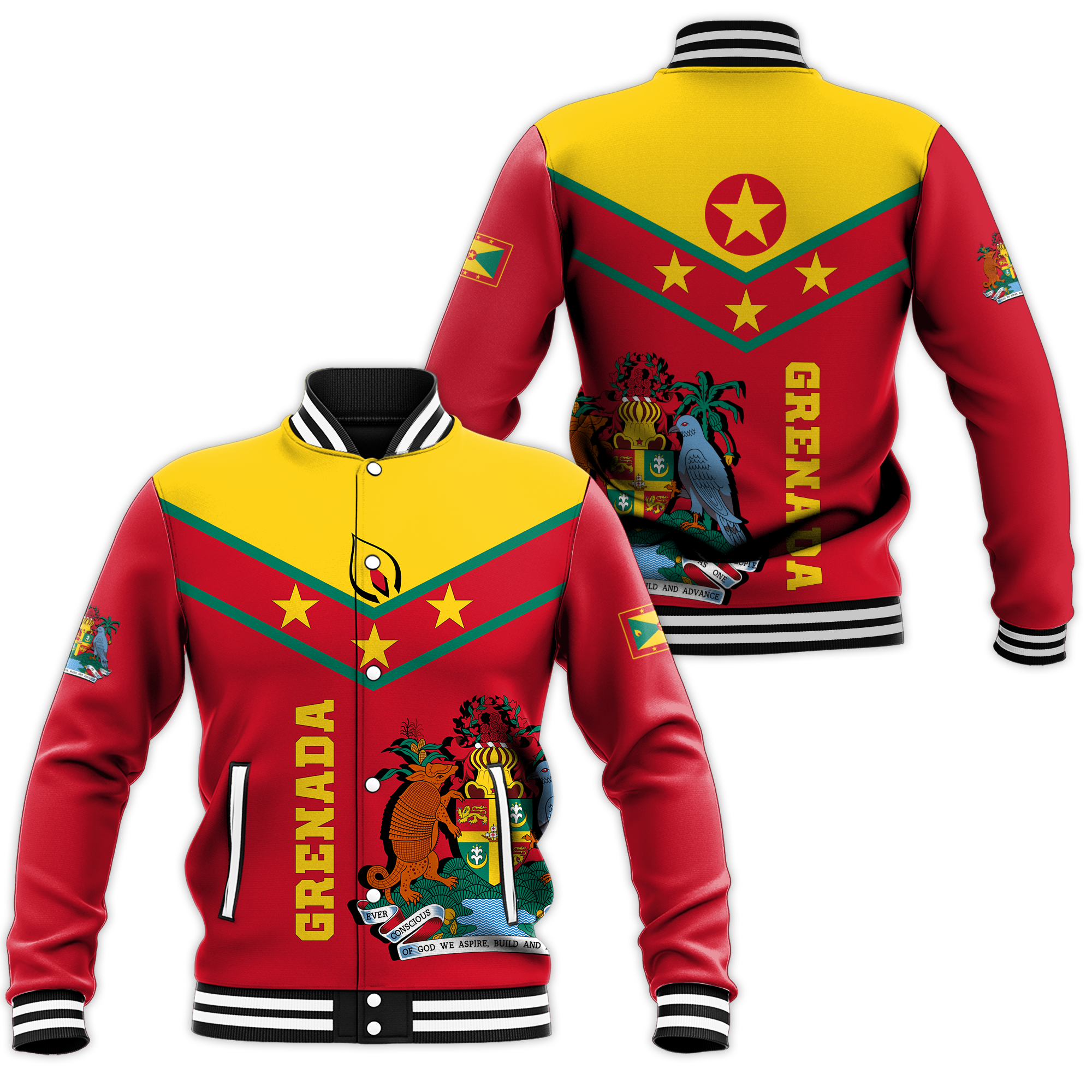 Grenada Baseball Jacket - Proud Grenadian - LT12 - Wonder Print Shop