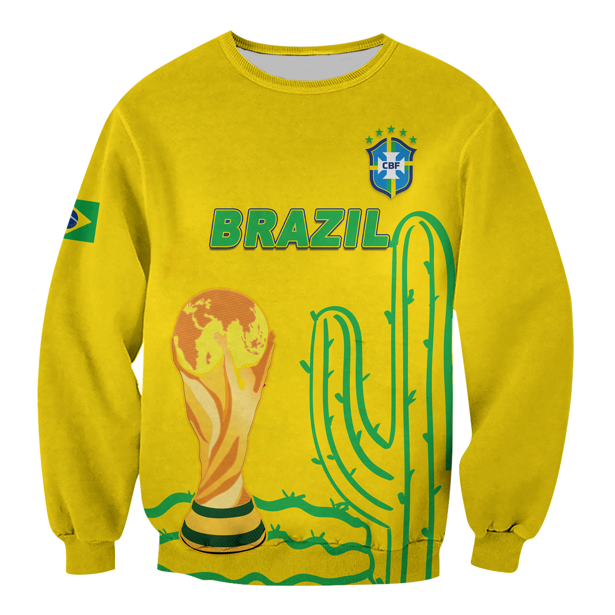 (Custom Personalised) Brazil Champion Football World Cup 2022 Sweatshirt - LT12 - Wonder Print Shop