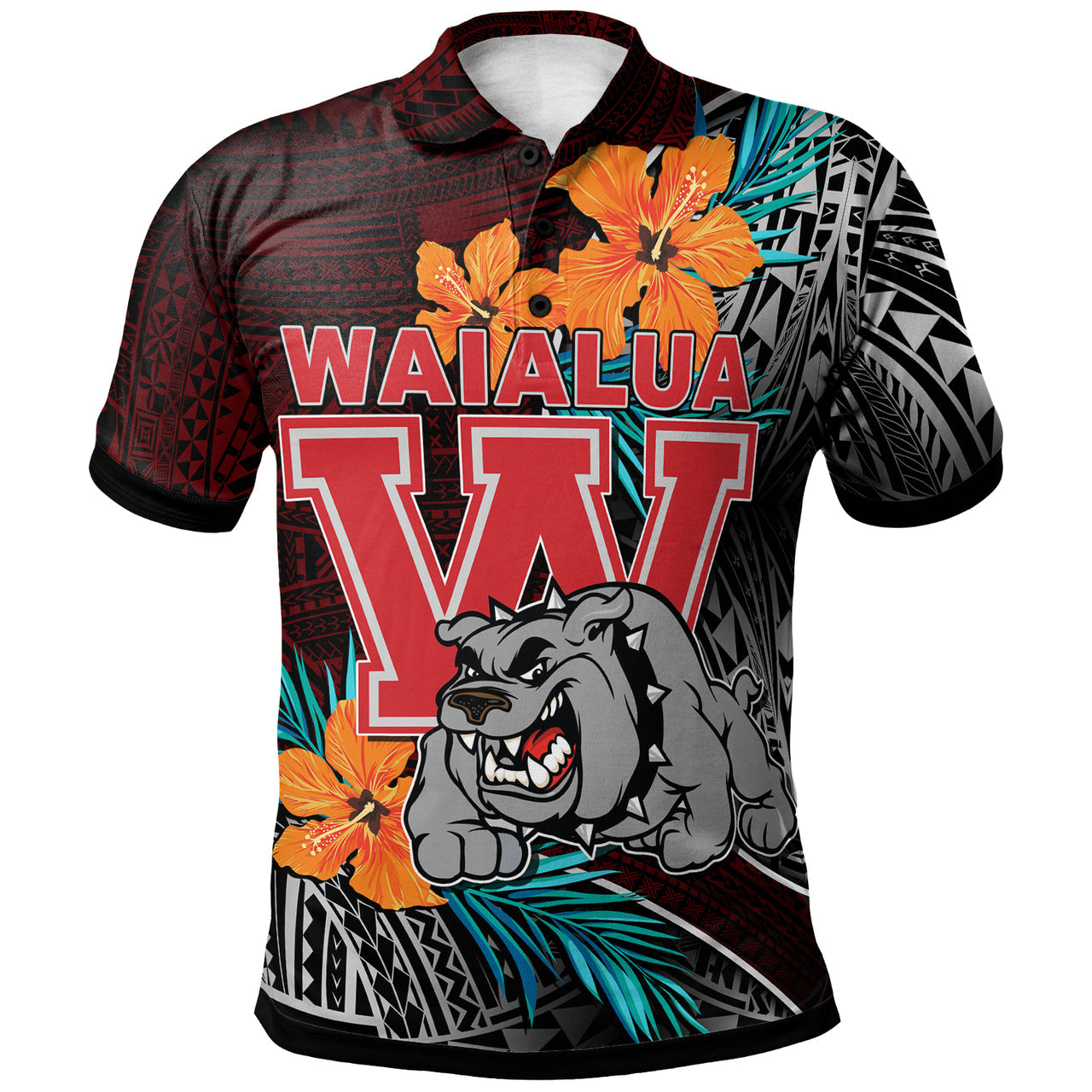 Custom Hawaii Polo Shirt Waialua High and intermediate School Polynesian Tribal Pattern LT10 - Wonder Print Shop