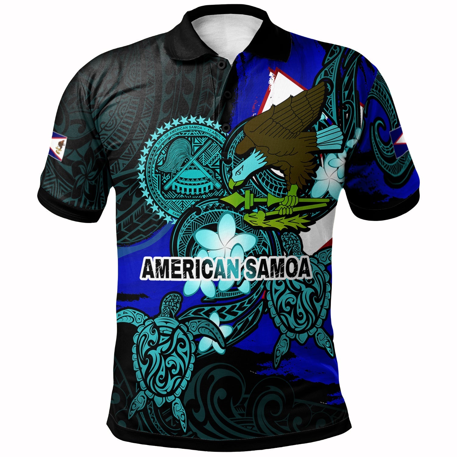 American Samoa Polo Shirt American Samoa Independence Day With Bald Eagle And Polynesian Patterns LT10 - Wonder Print Shop