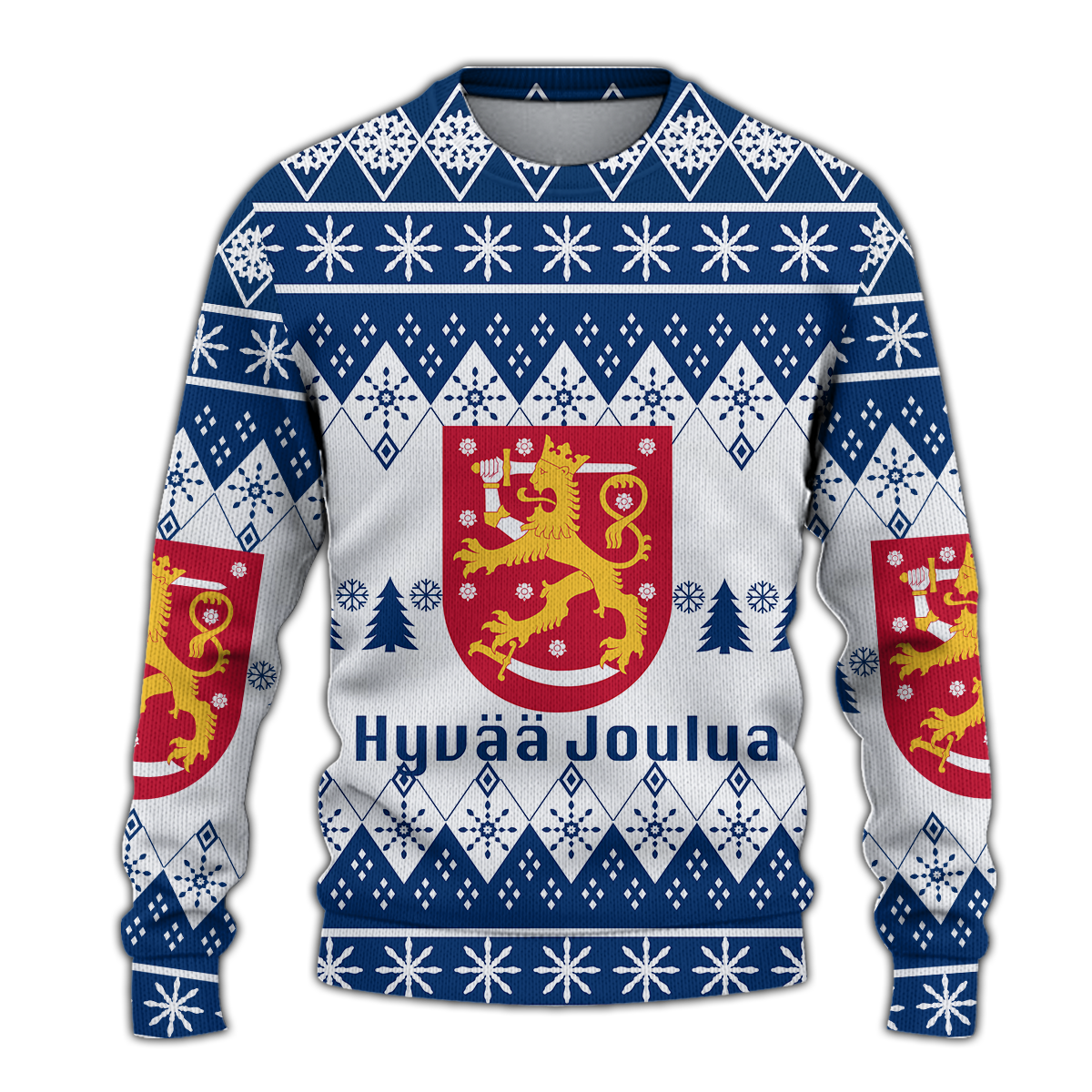 Finland Christmas Hyvaa joulua Ugly Pattern Sweatshirt - LT12 - Wonder Print Shop