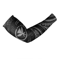 Black tribal wave arm sleeves, curved design, set of 2