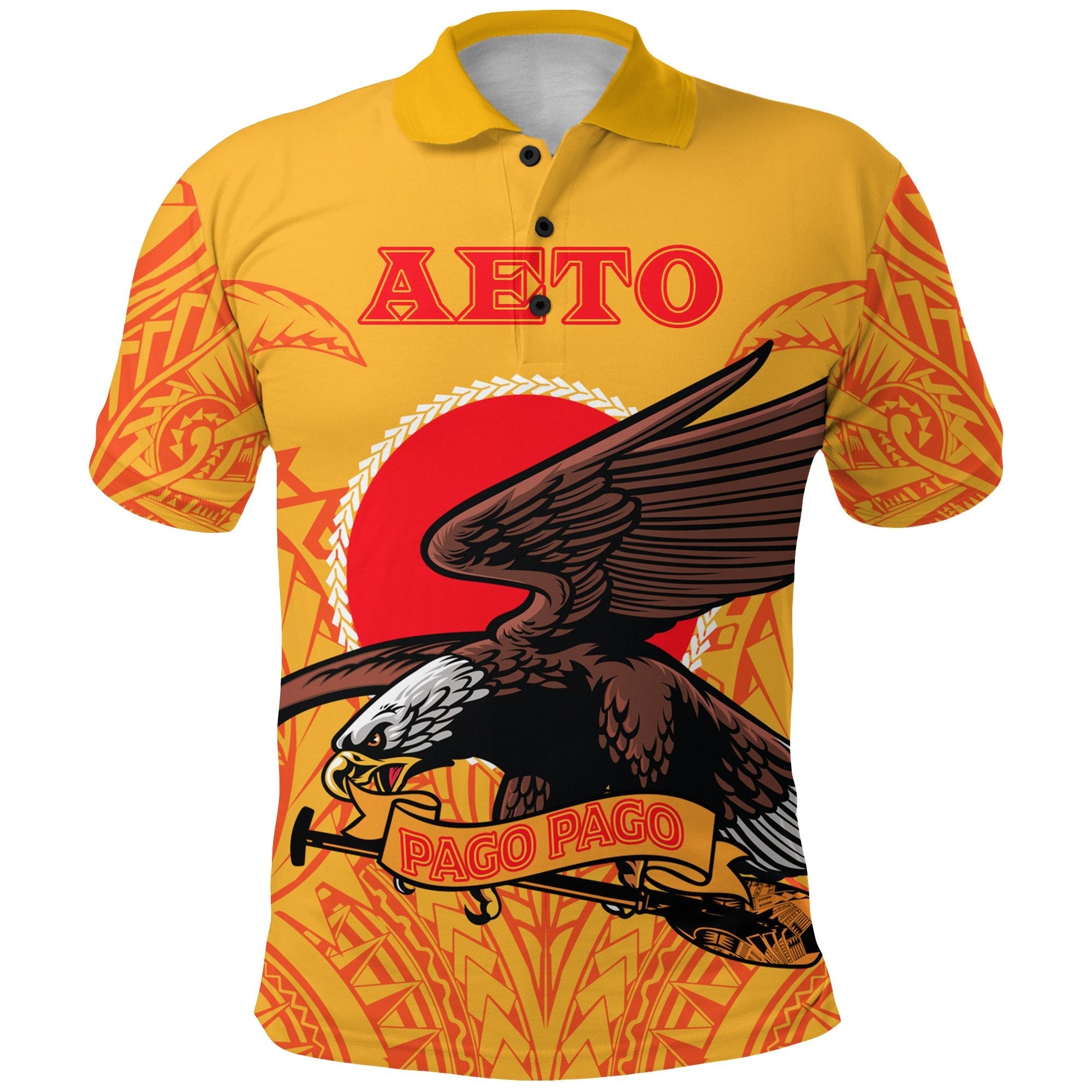 American Samoa Polo Shirt Aeto Pago Pago Eagle LT12 - Wonder Print Shop