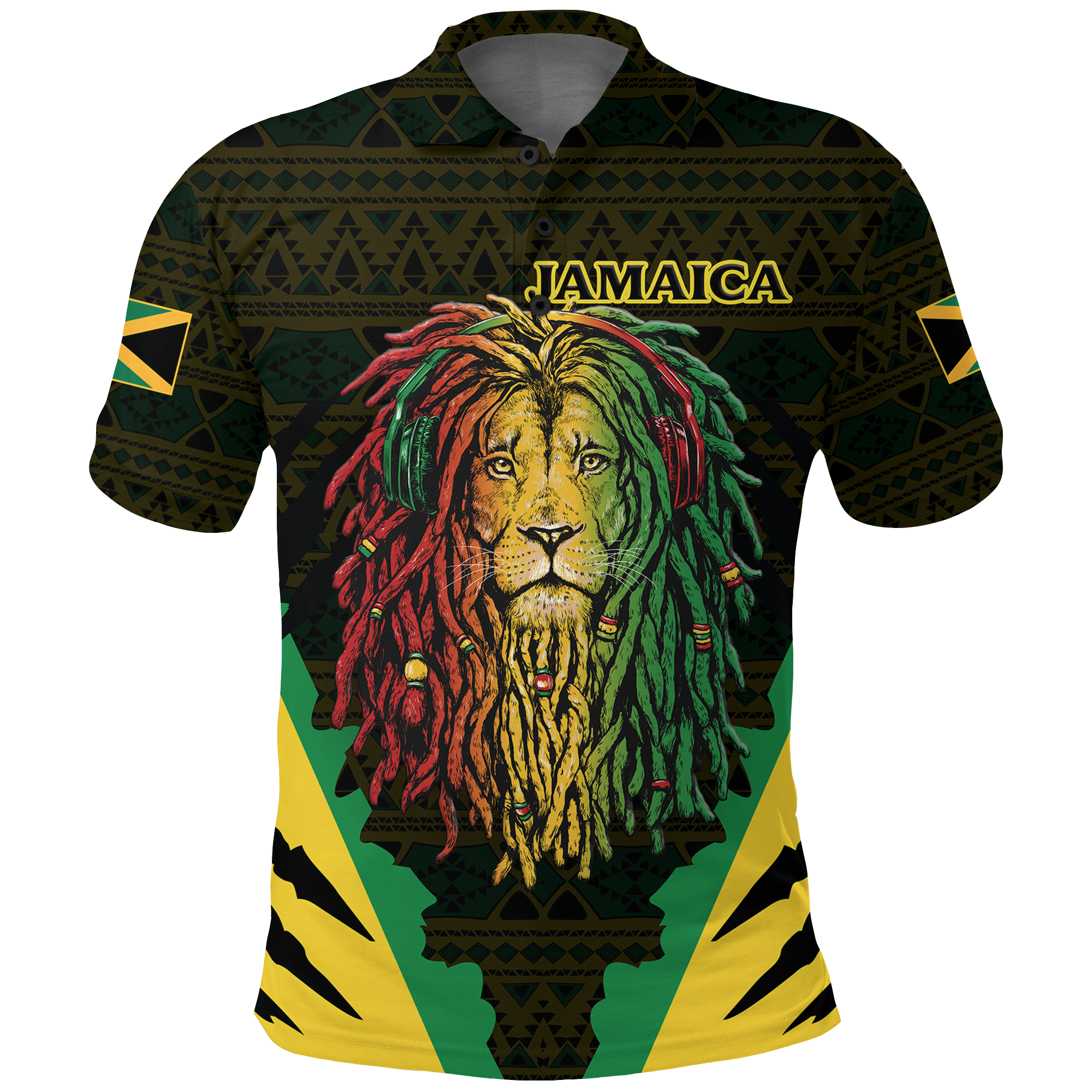 Jamaica Rastafarian Lion Pride Polo Shirt LT12 - Wonder Print Shop