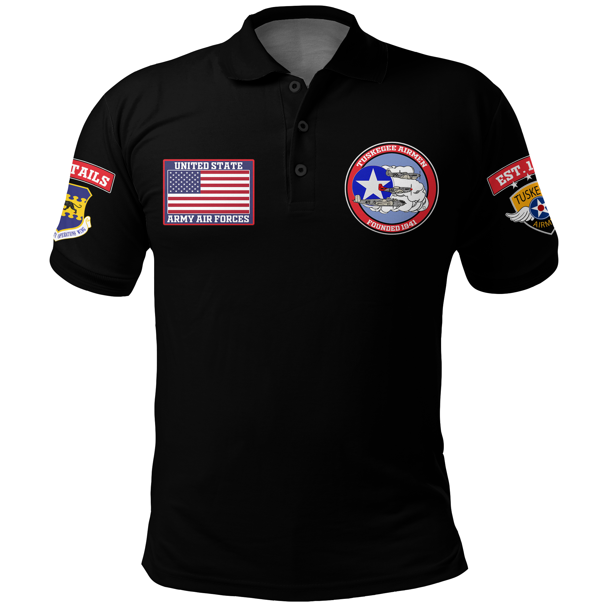 Tuskegee Airmen The Red Tails Pride Polo Shirt LT12 - Wonder Print Shop