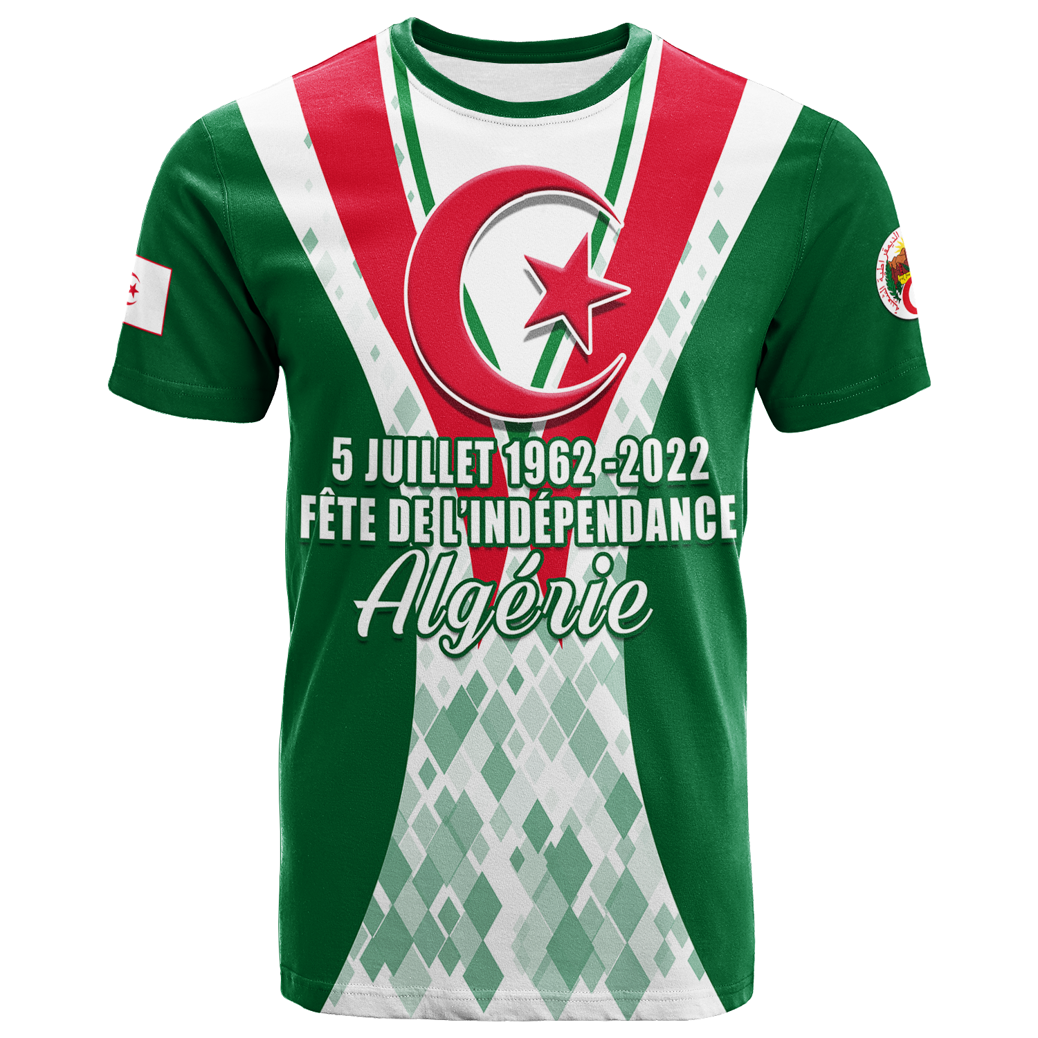 Algeria Independence Day 5 Juillet 1962 2022 T Shirt LT12 - Wonder Print Shop