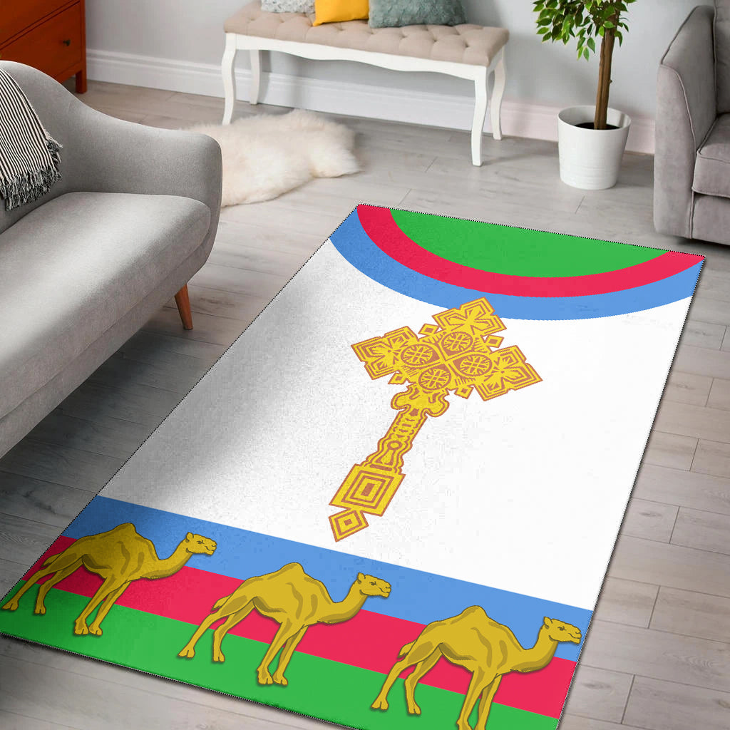 Eritrea Area Rug Cross Flag Camel White LT13 - Wonder Print Shop