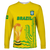 (Custom Personalised) Brazil Champion Football World Cup 2022 Long Sleeve Shirt - LT12 - Wonder Print Shop