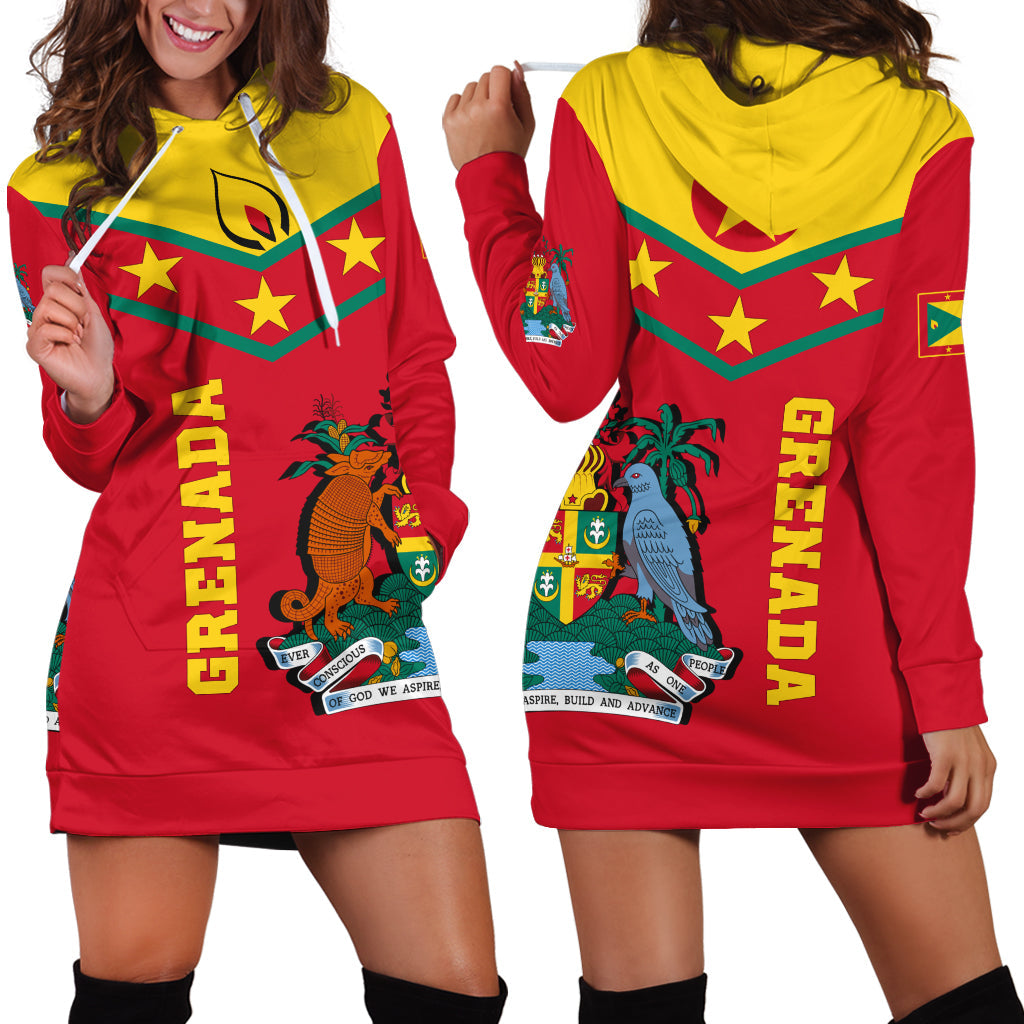 Grenada Hoodie Dress - Proud Grenadian LT12 - Wonder Print Shop