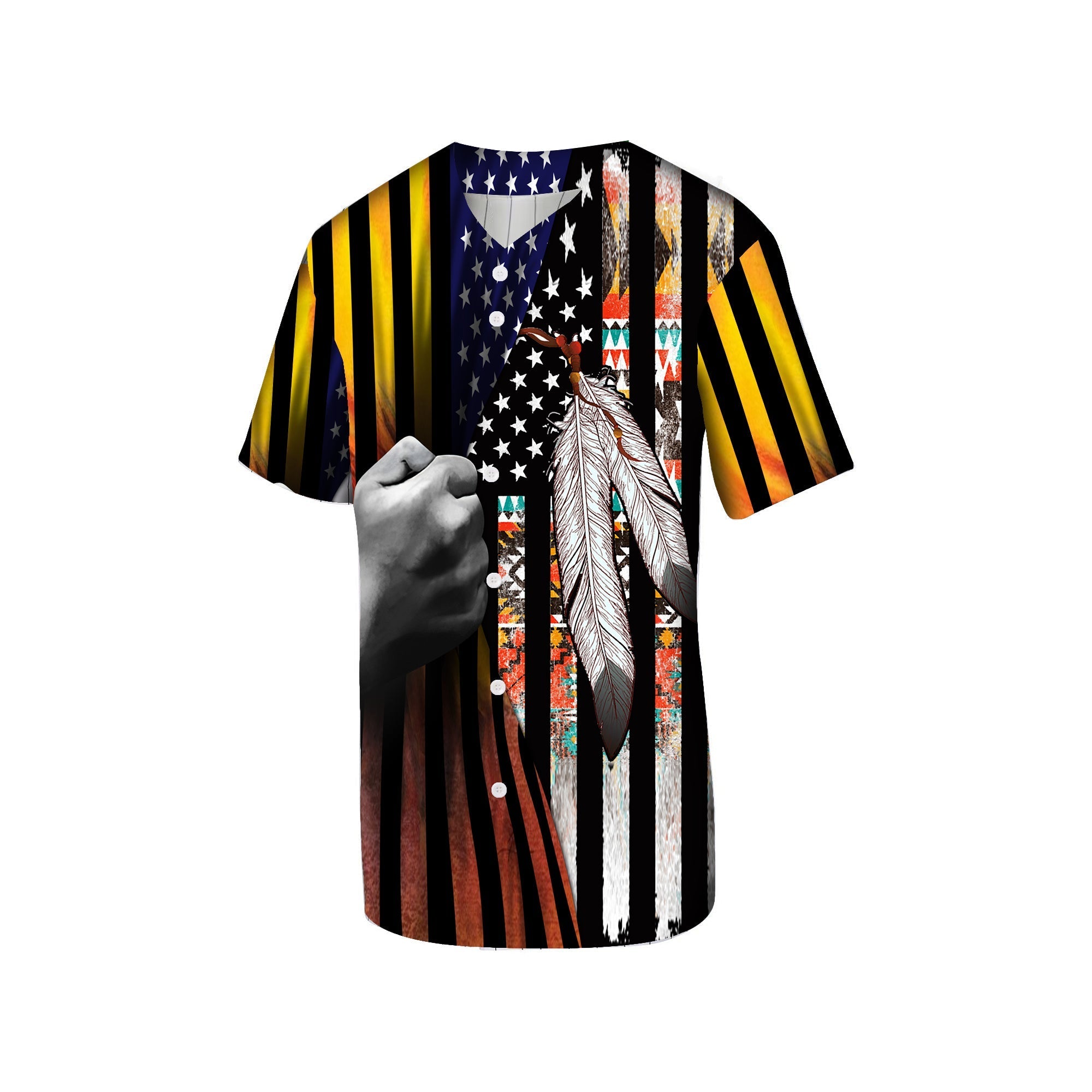 Flag Color Native American Baseball Jersey LT10 - Wonder Print Shop