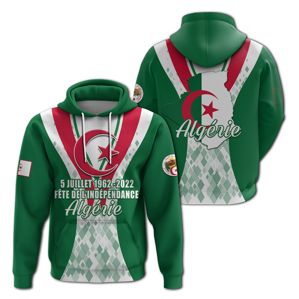 Algeria Independence Day 5 Juillet 1962 2022 Hoodie LT12 - Wonder Print Shop