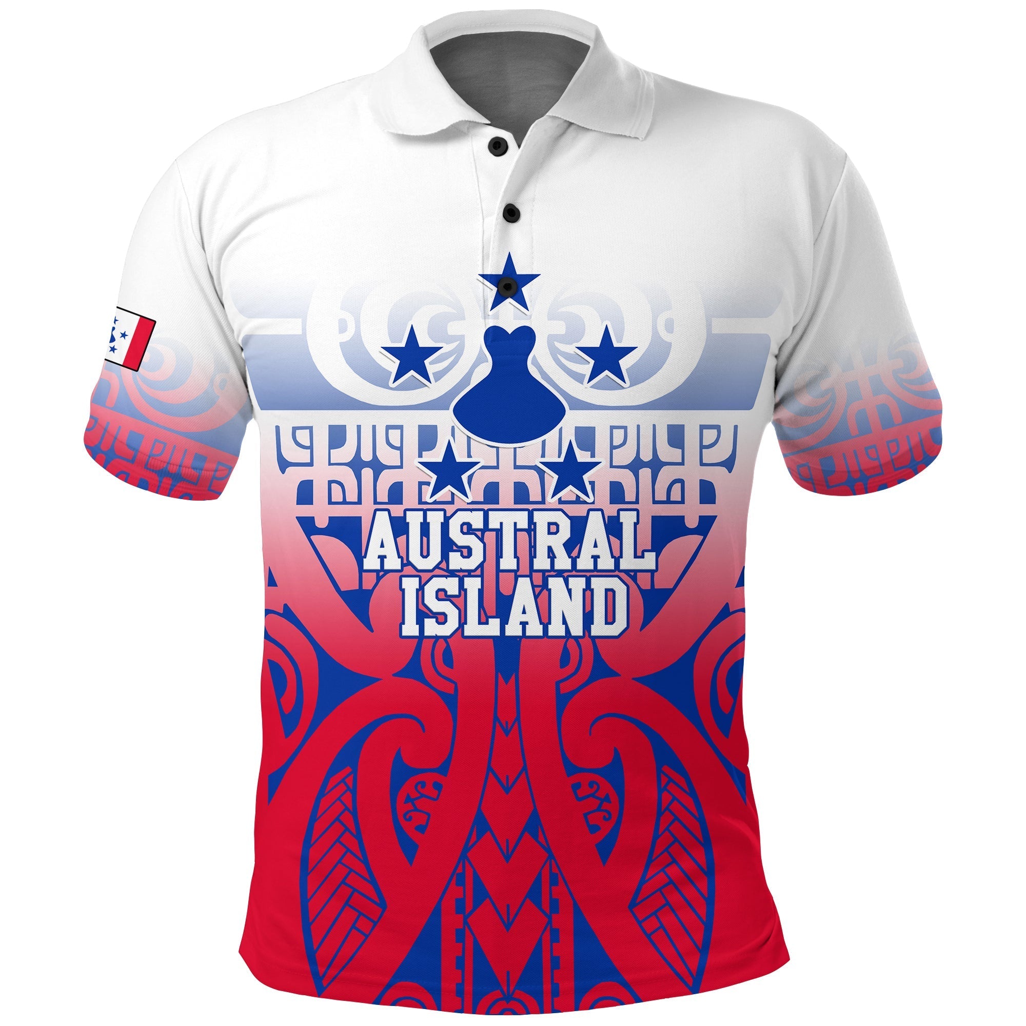 Austral Islands Tribal Polo Shirt LT12 - Wonder Print Shop