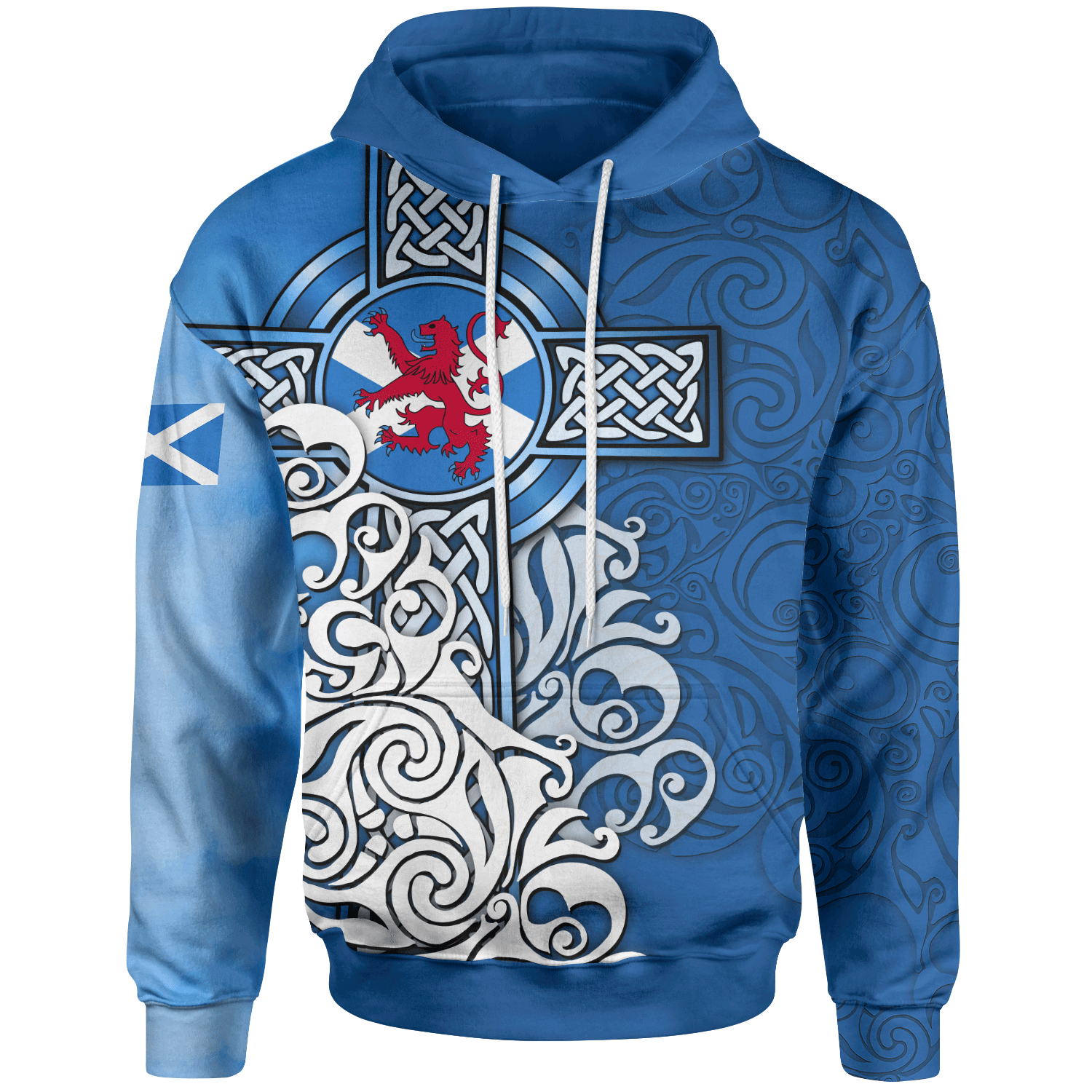 Scotland Celtic Hoodie - Scottish Flag and Lion - Wonder Print Shop